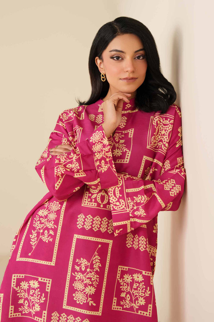NishatUK - Fuchsia Printed Swiss Lawn 2-piece ready to wear Dress