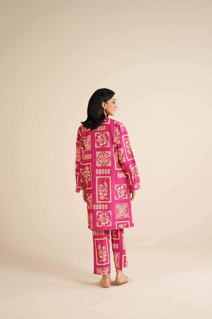 NishatUK - Fuchsia Printed Swiss Lawn 2-piece ready to wear Dress