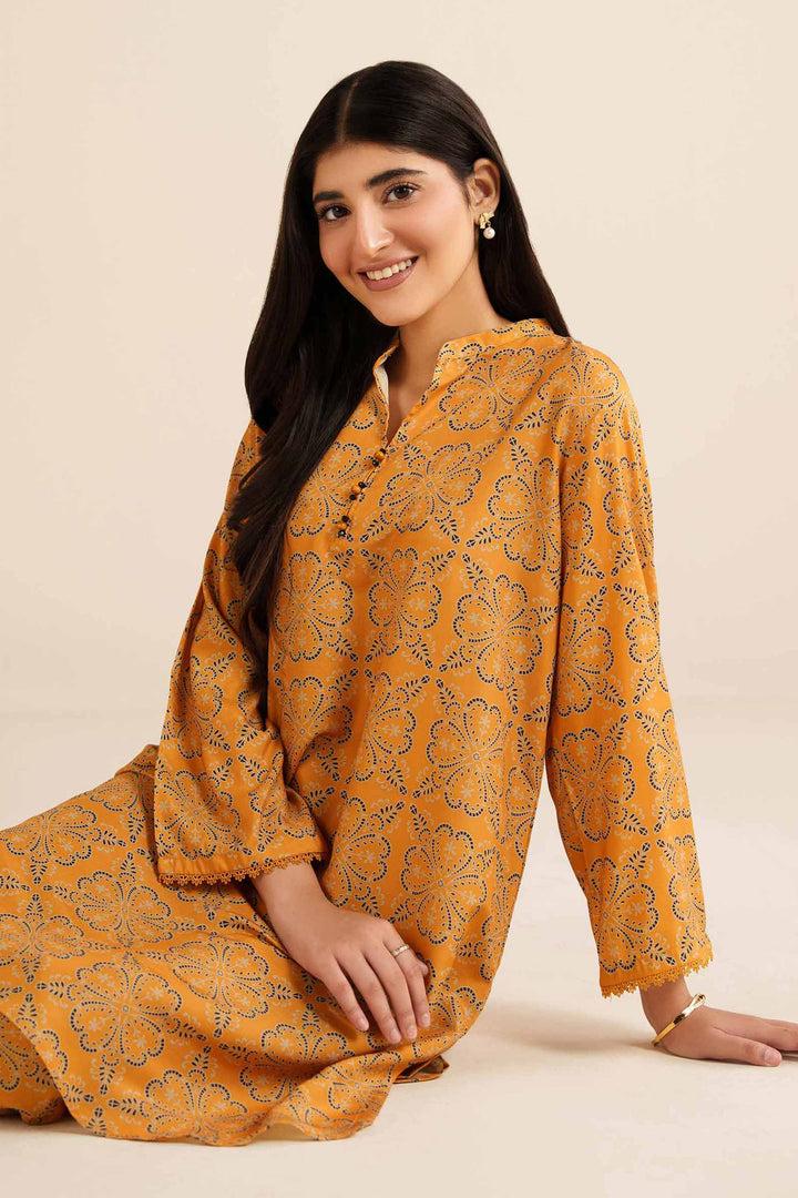 NishatUK - Mustard Printed Swiss Lawn 2-piece ready to wear Dress