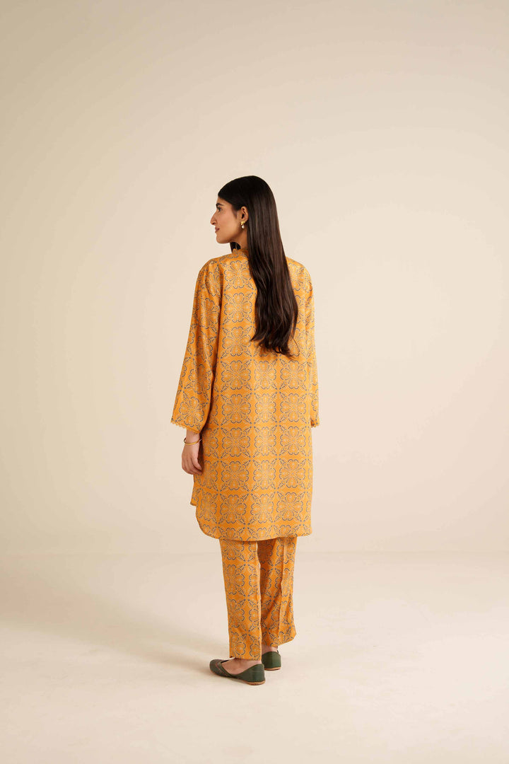 NishatUK - Mustard Printed Swiss Lawn 2-piece ready to wear Dress