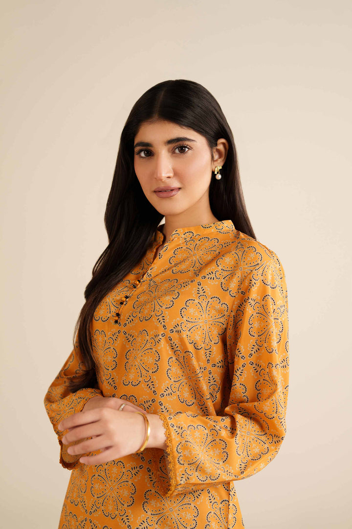 NishatUK - Mustard Printed Swiss Lawn 2-piece ready to wear Dress