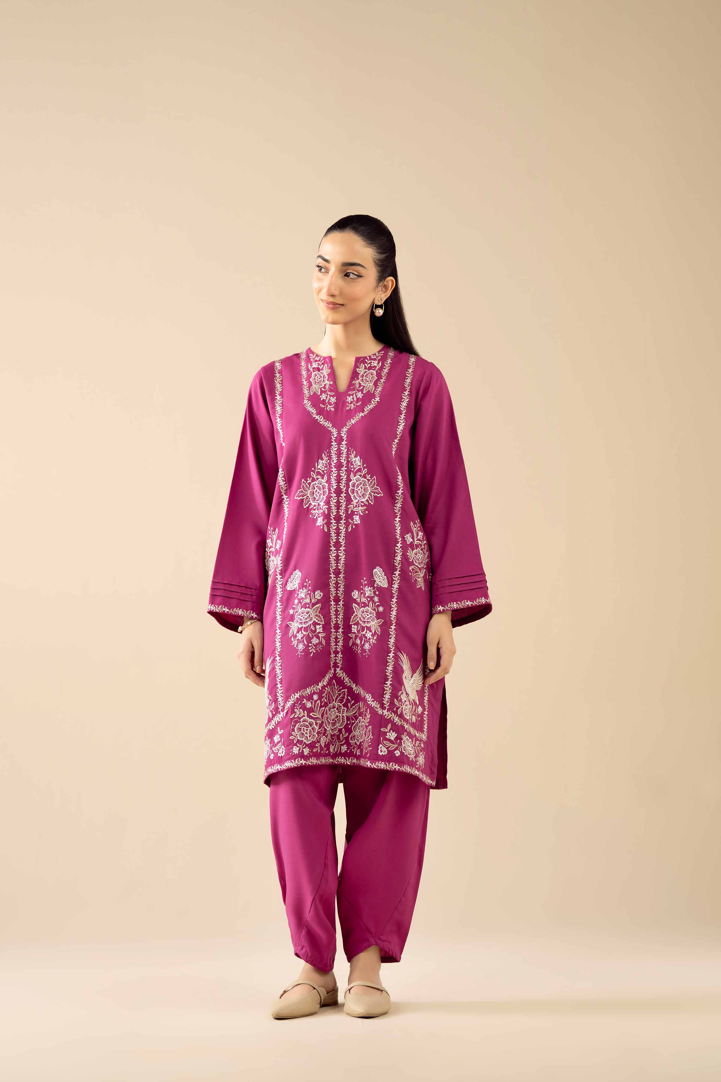 NishatUK - Pink Embroidered PV 2-piece ready to wear Dress