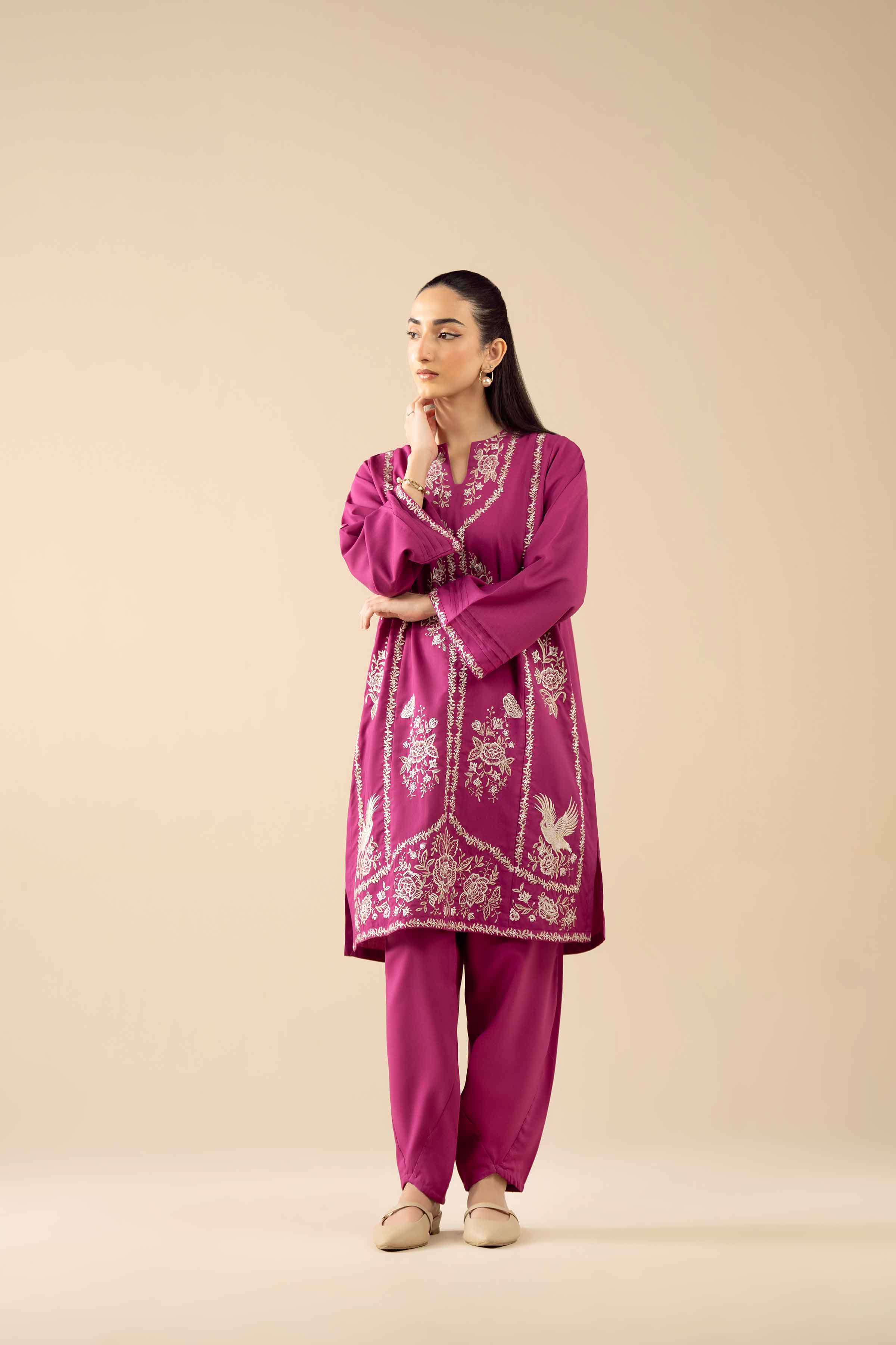 NishatUK - Pink Embroidered PV 2-piece ready to wear Dress