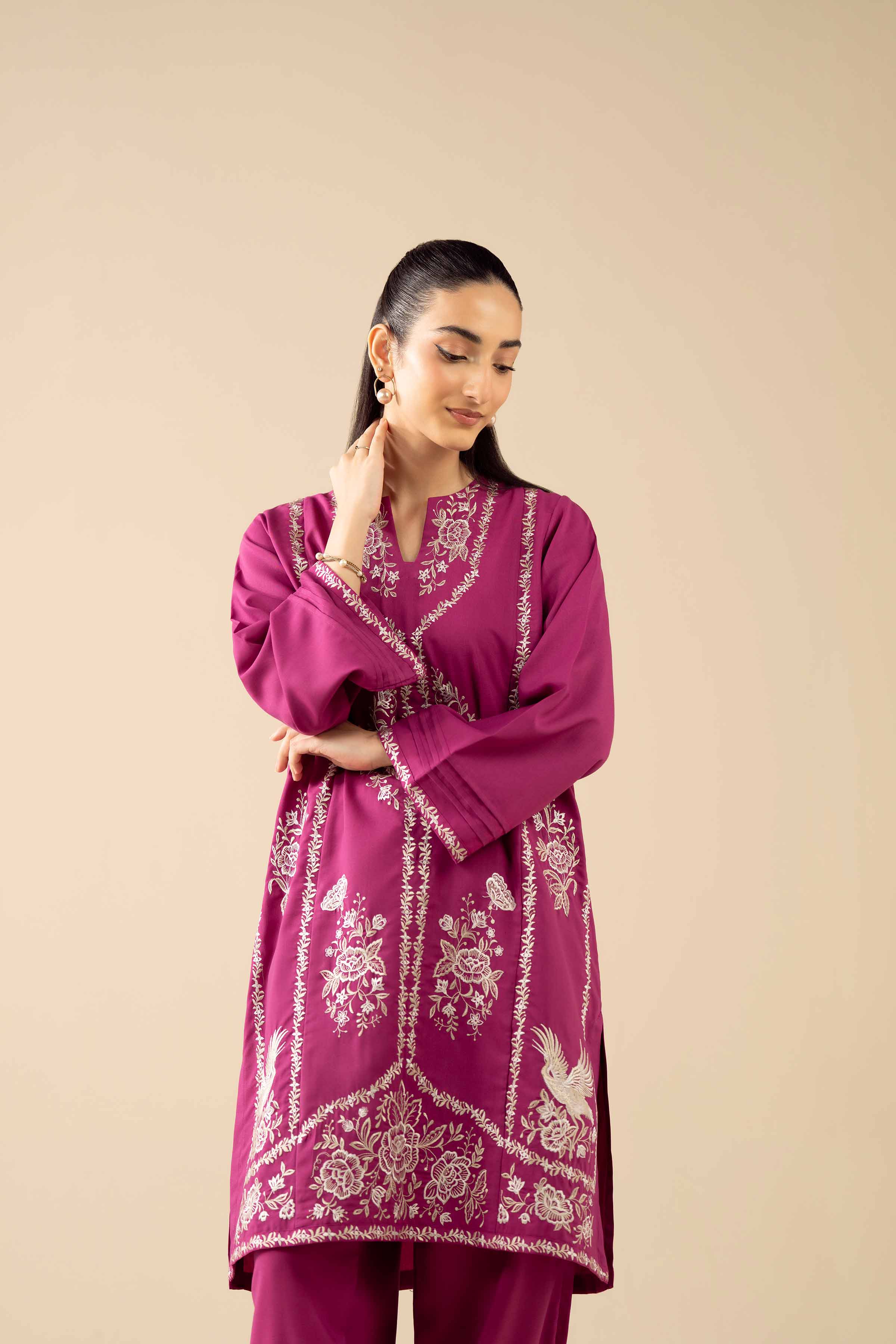 NishatUK - Pink Embroidered PV 2-piece ready to wear Dress