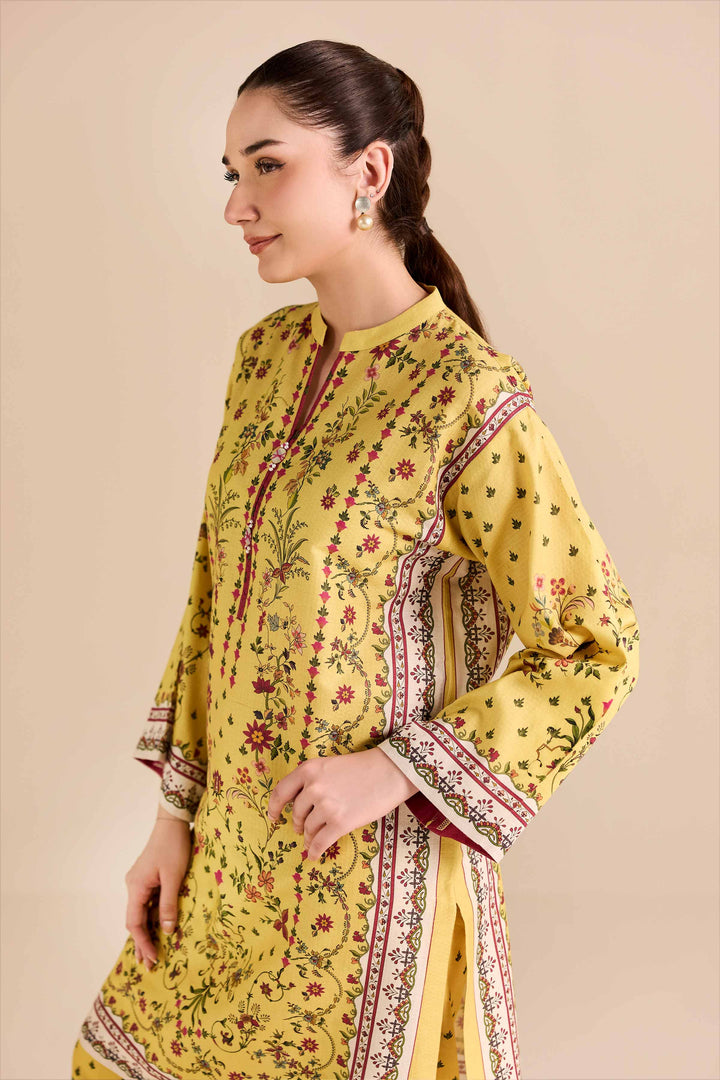 NishatUK - Yellow Printed Dobby 2-piece ready to wear Dress