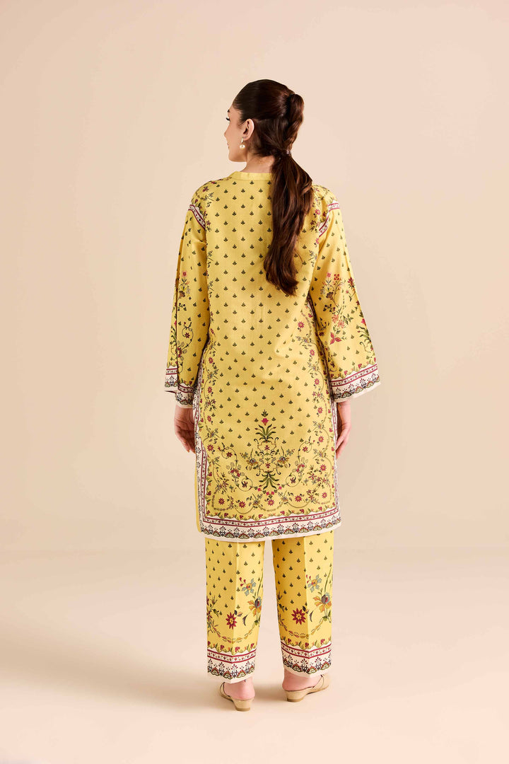 NishatUK - Yellow Printed Dobby 2-piece ready to wear Dress