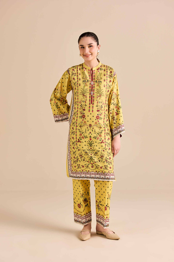 NishatUK - Yellow Printed Dobby 2-piece ready to wear Dress