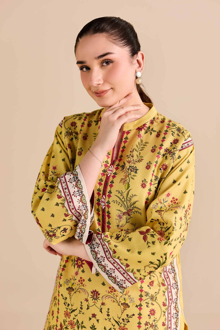 NishatUK - Yellow Printed Dobby 2-piece ready to wear Dress