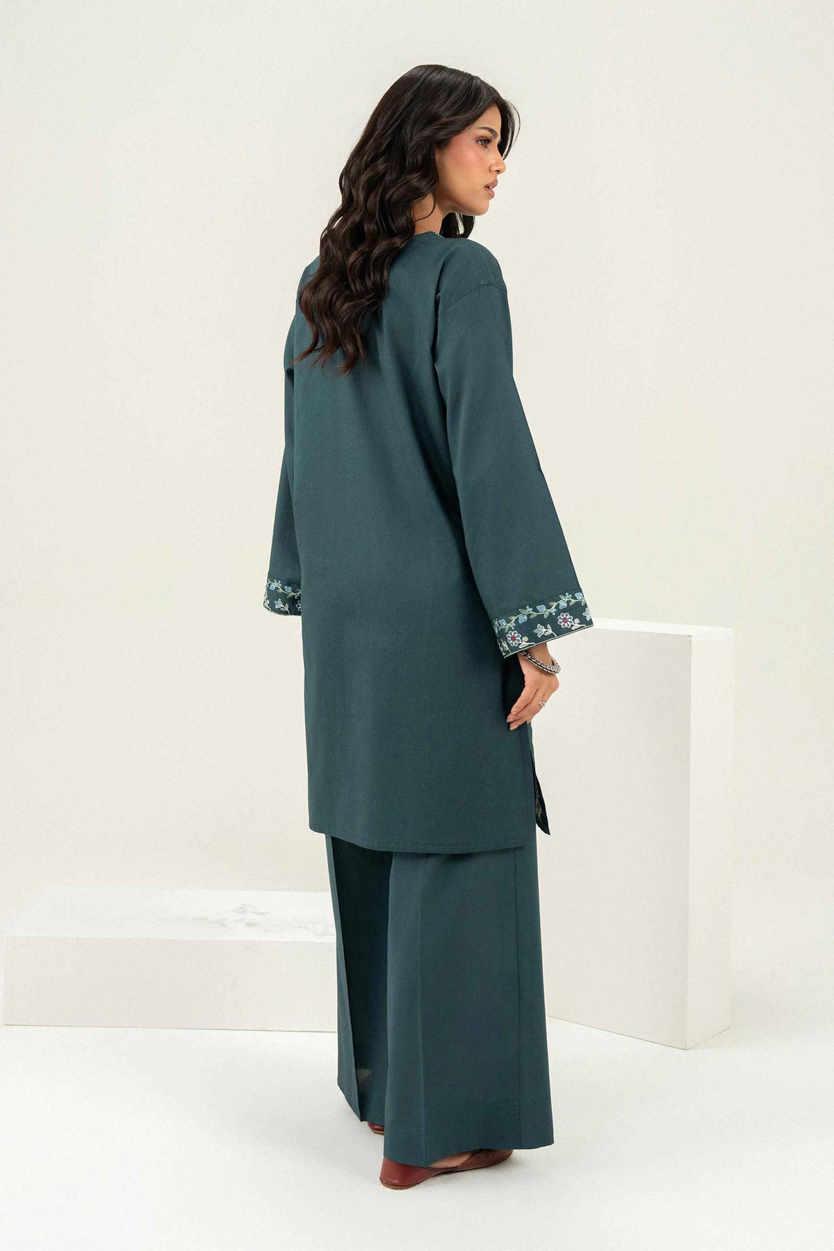 Nishat UK - Green Embroidered Cambric 2 Pieces ready to wear Dress