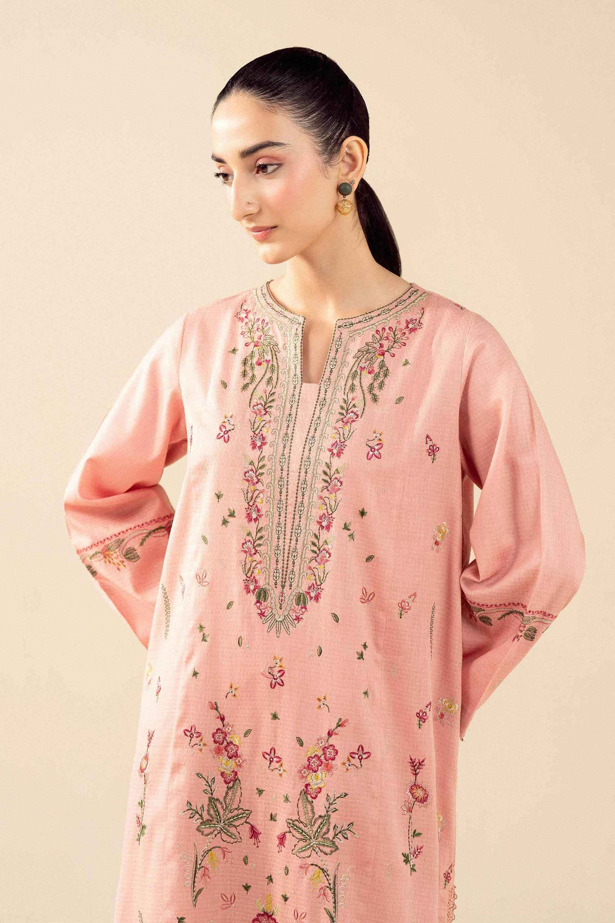 Nishat UK - Pink Embroidered Dobby 2 Pieces ready to wear Dress