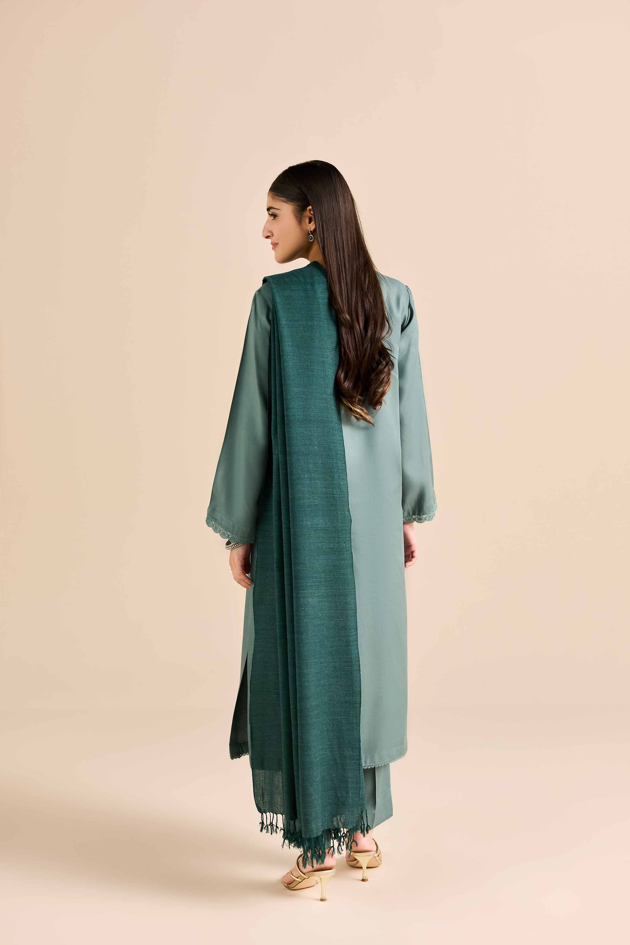 NishatUK - Green Embroidered Marina 3-piece ready to wear Suit