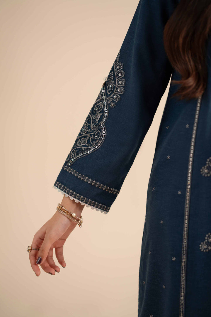 NishatUK - Blue Embroidered Karandi 3-piece ready to wear Suit