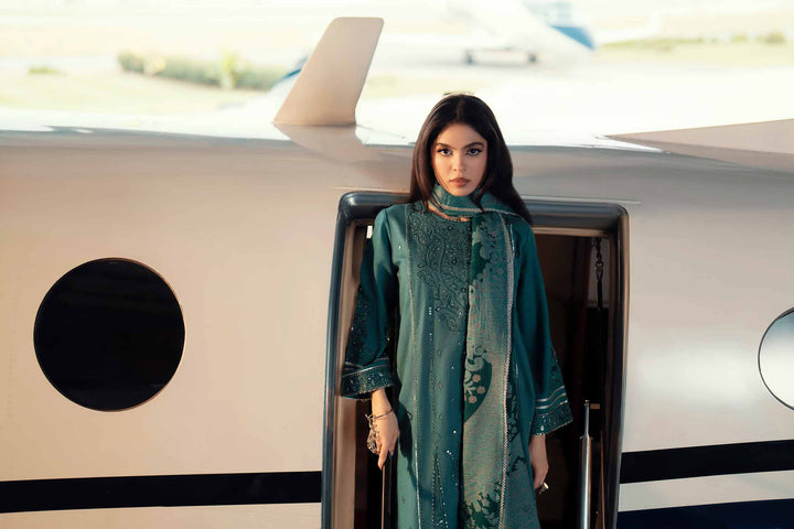 NishatUK - Teal Embroidered Karandi 3-piece ready to wear Suit