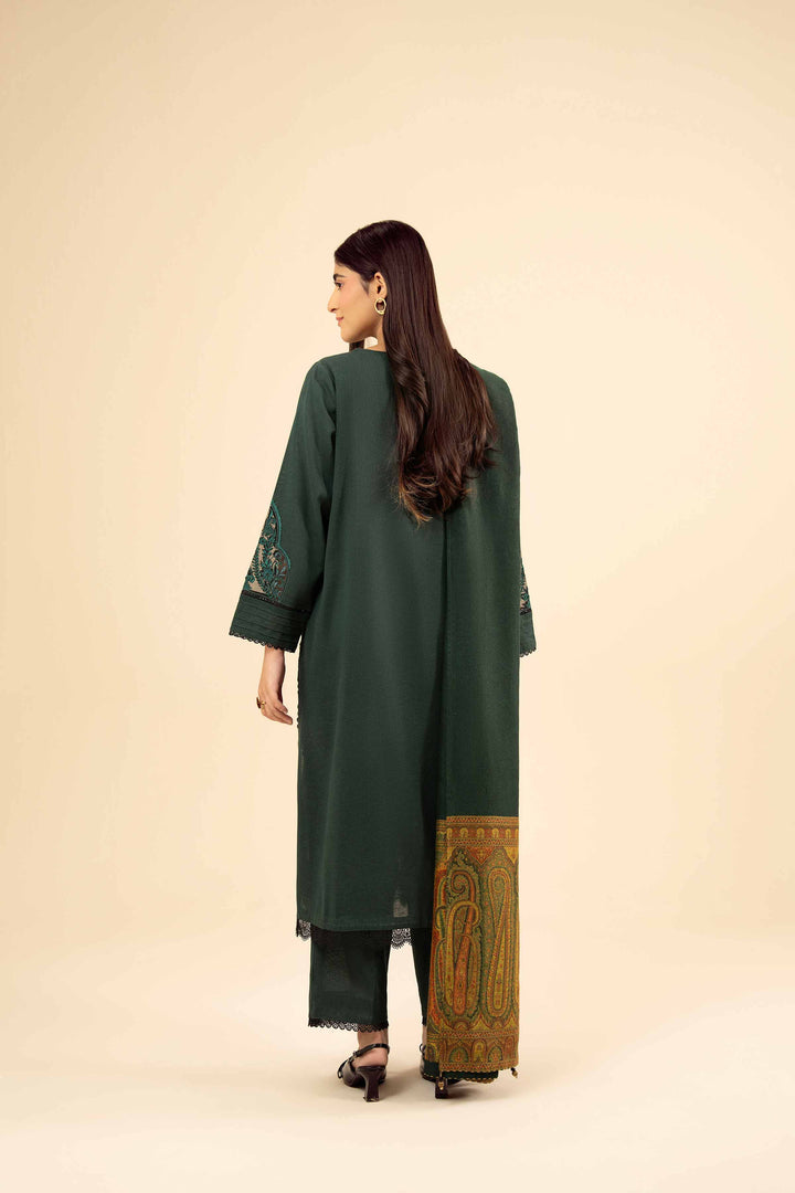 NishatUK - Green Embroidered  Karandi 3-piece ready to wear Suit