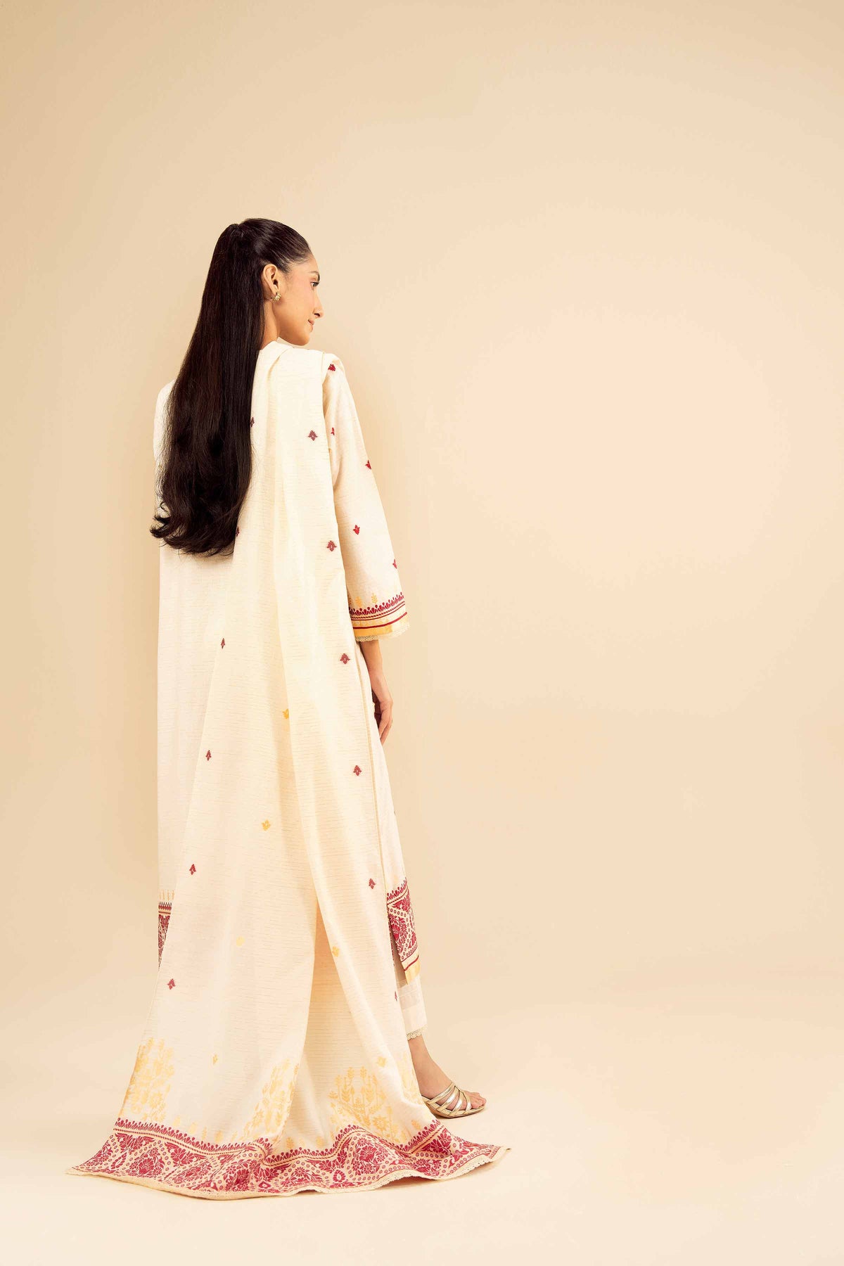 Nishat UK - Pink Printed Jacquard 3 Pieces ready to wear Suit
