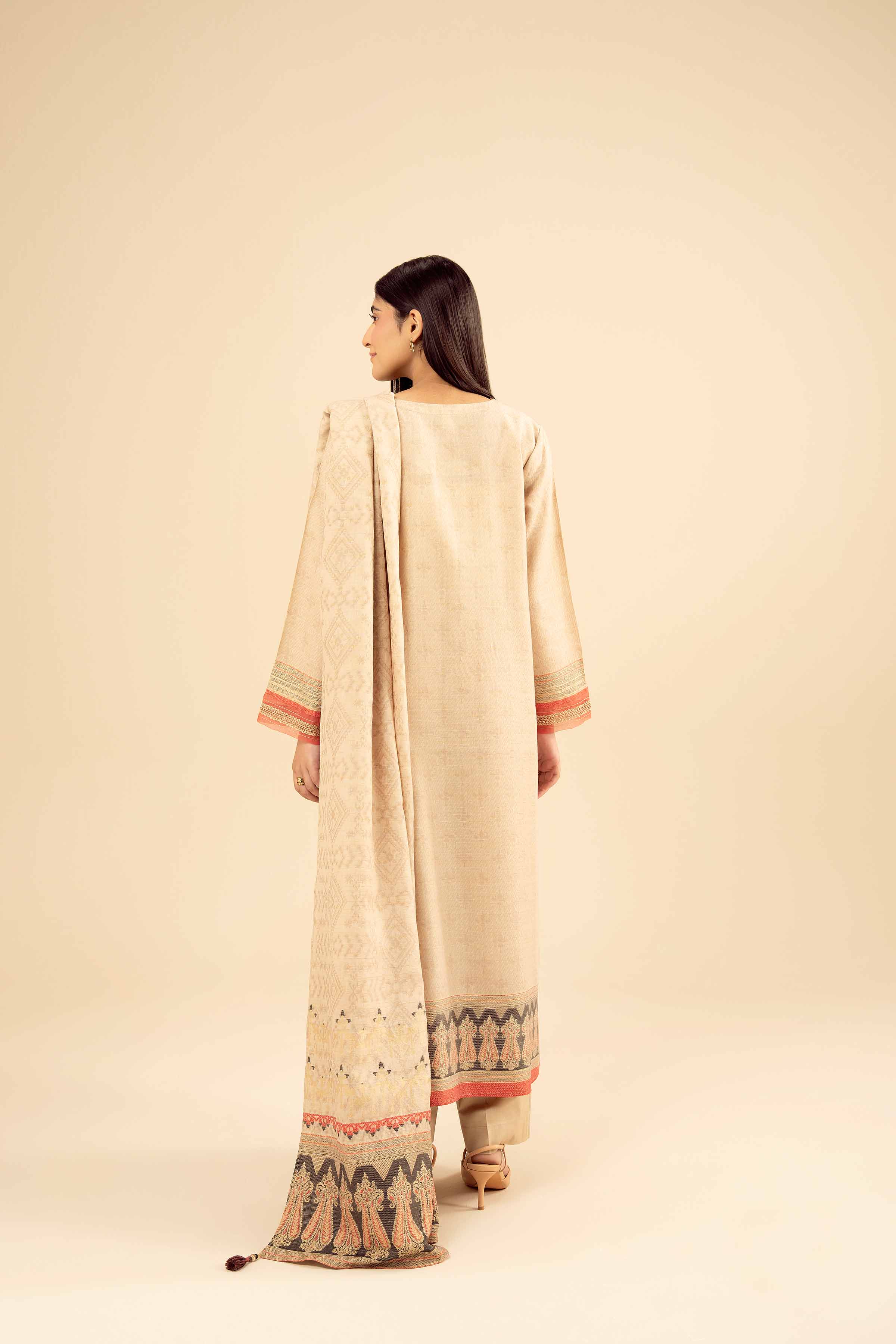 NishatUK - Yellow Printed Jacquard 3-piece ready to wear Suit