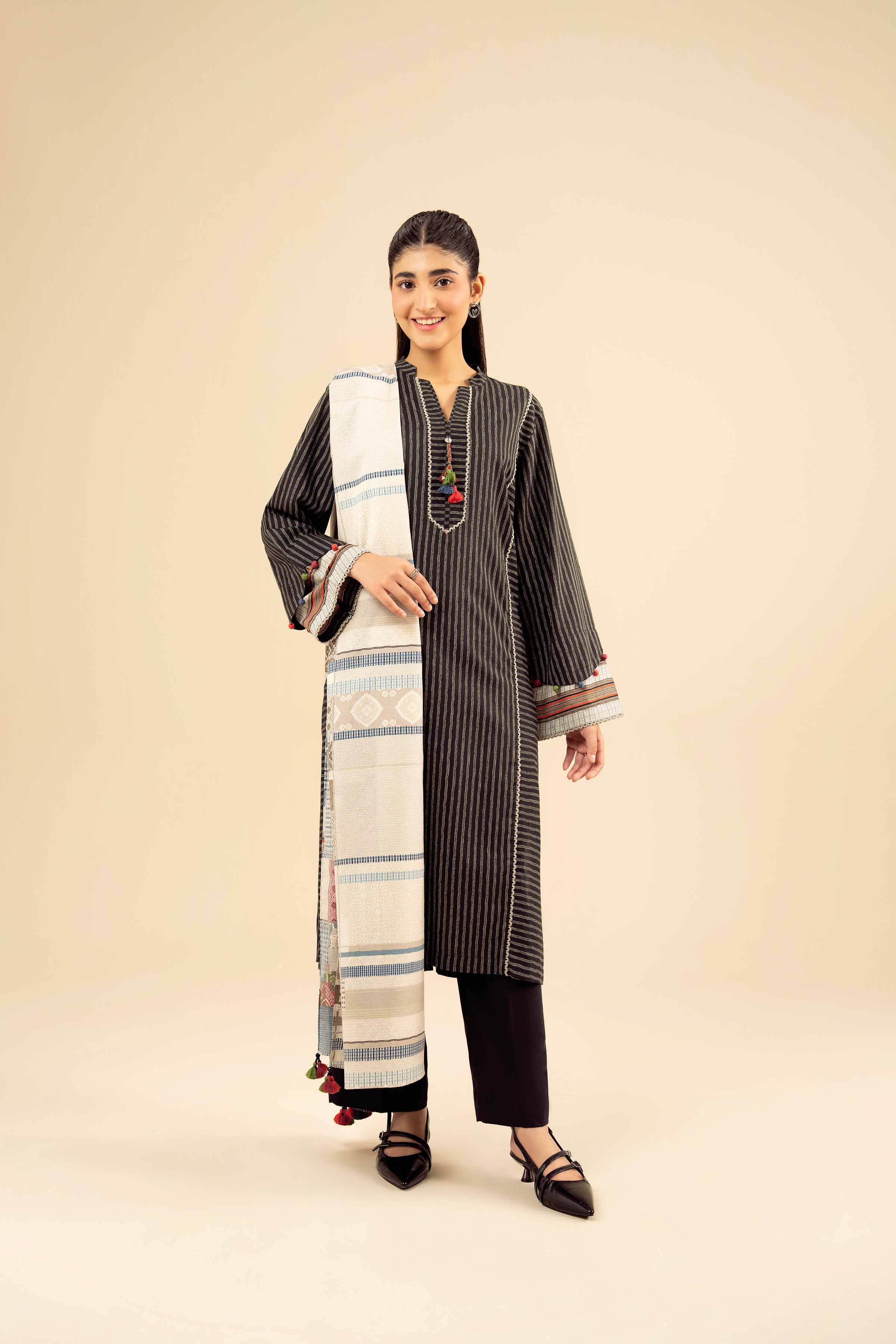NishatUK - Off White Printed Tropical 3-piece ready to wear Suit