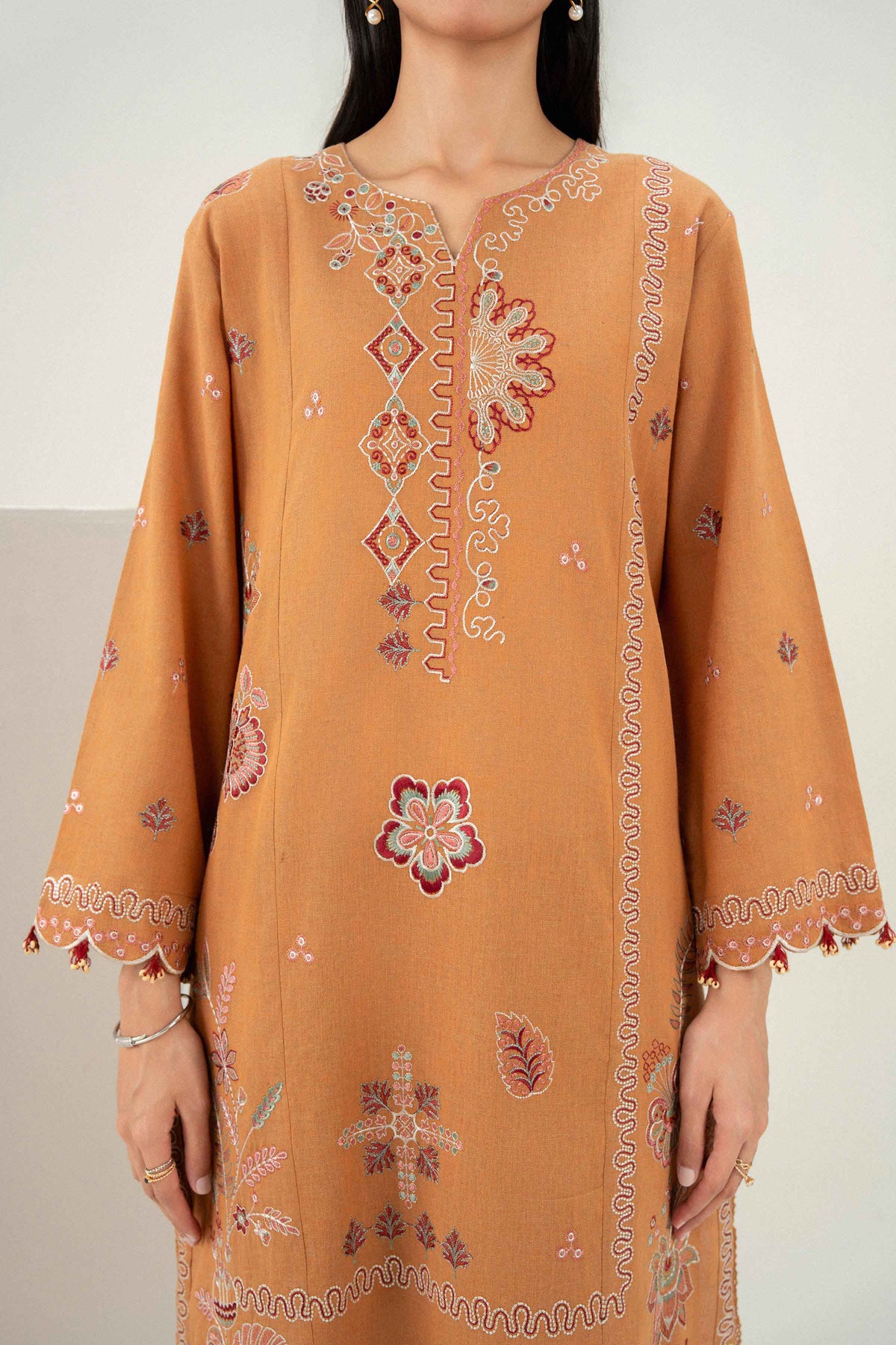 Nishat UK - Yellow Embroidered Linen 2 Pieces ready to wear Dress