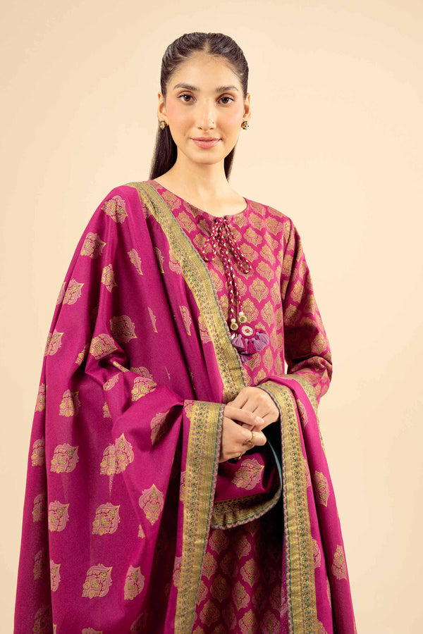 NishatUK - Pink Printed Karandi 3-piece ready to wear Suit