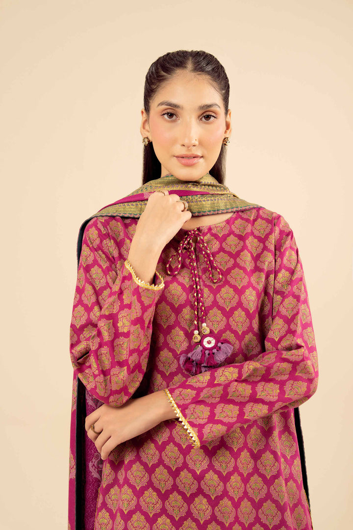 NishatUK - Pink Printed Karandi 3-piece ready to wear Suit