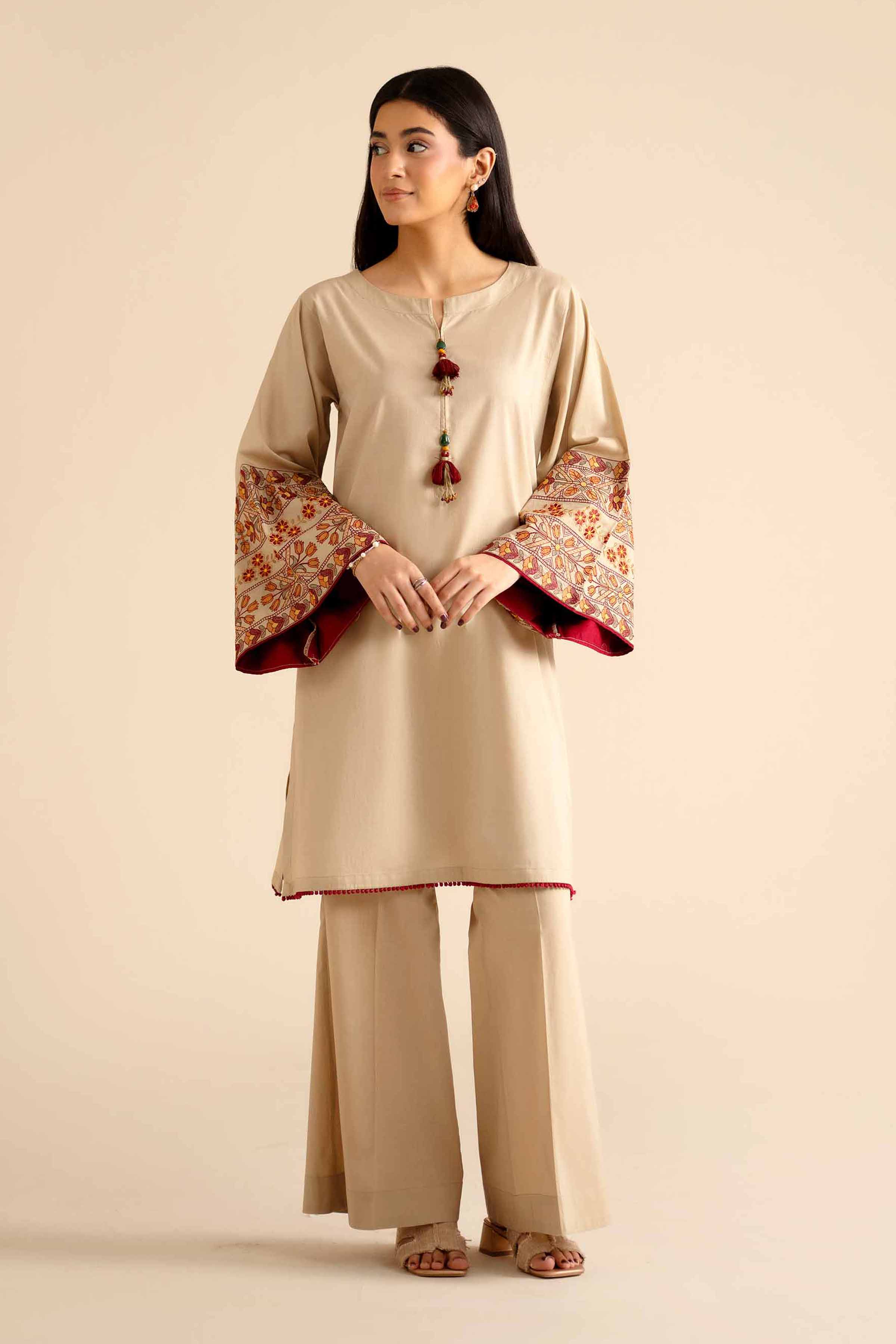 NishatUK - Skin Embroidered Cambric 2-piece ready to wear Dress