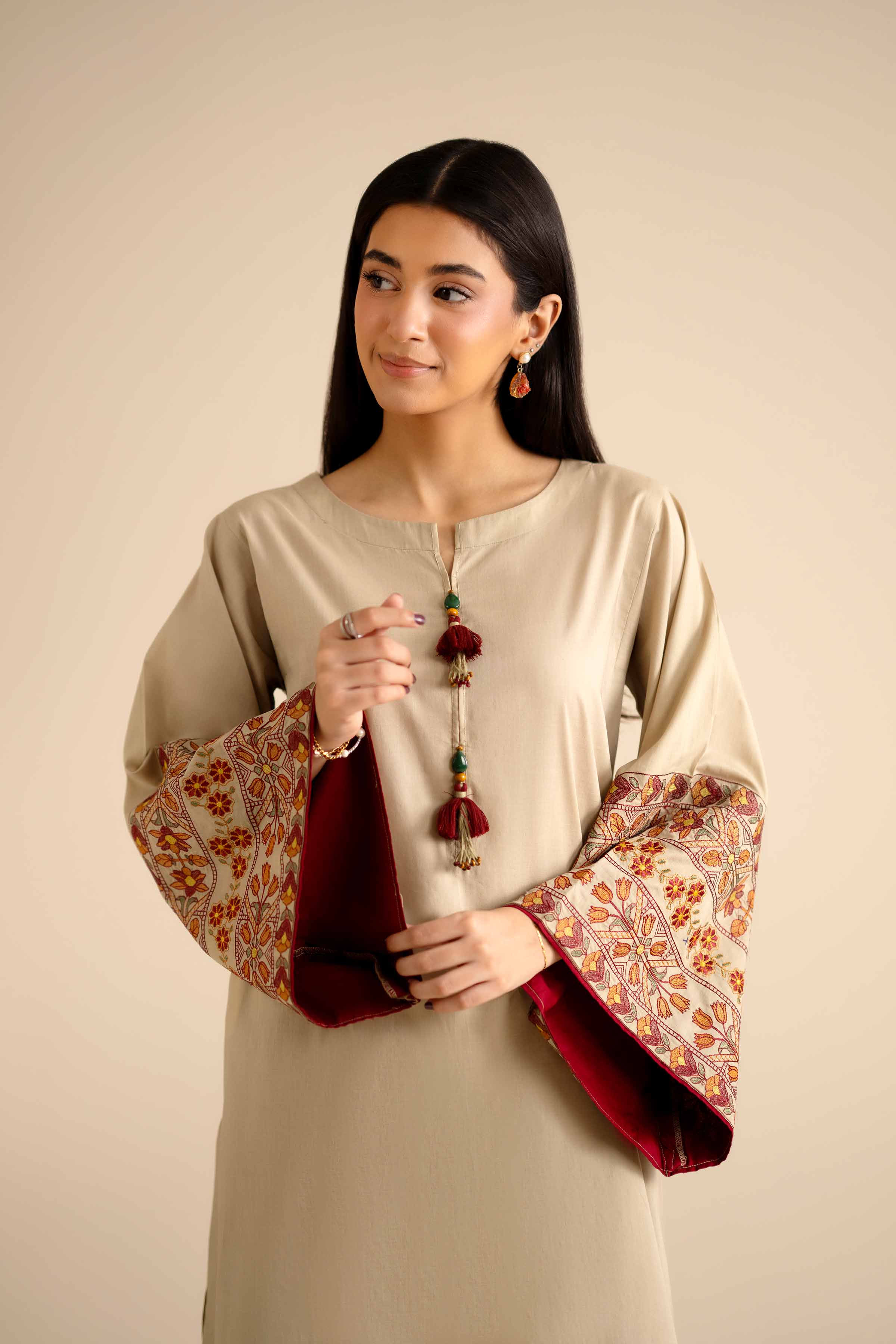 NishatUK - Skin Embroidered Cambric 2-piece ready to wear Dress