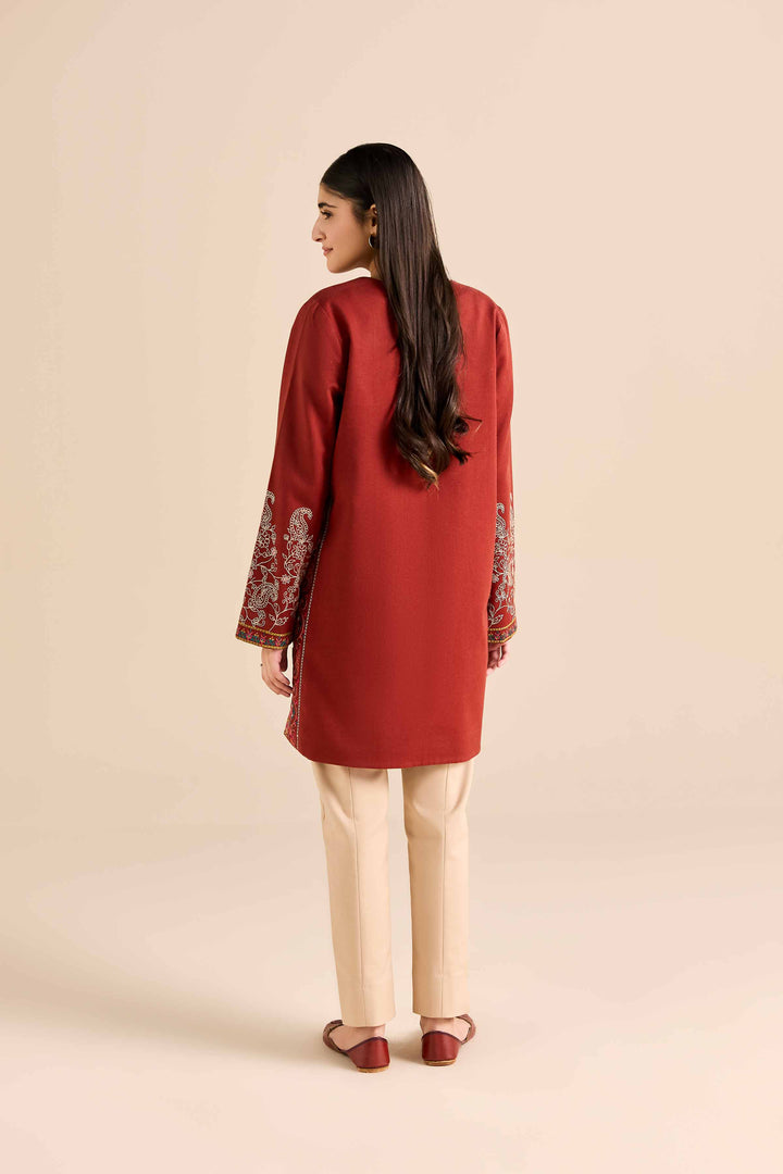 NishatUK - Rust Embroidered Karandi 1-piece ready to wear Jacket