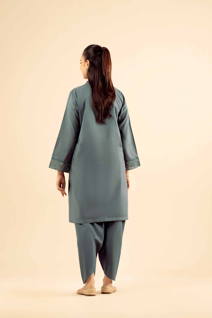 NishatUK - Teal Embroidered  Tropical 2-piece ready to wear Dress
