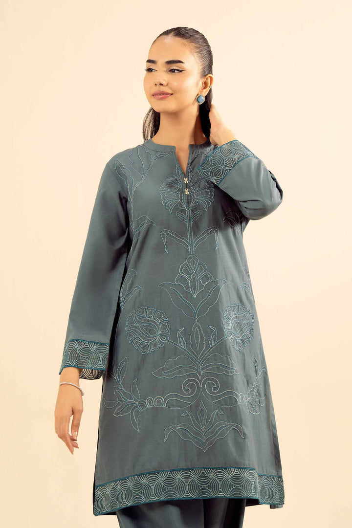 NishatUK - Teal Embroidered  Tropical 2-piece ready to wear Dress