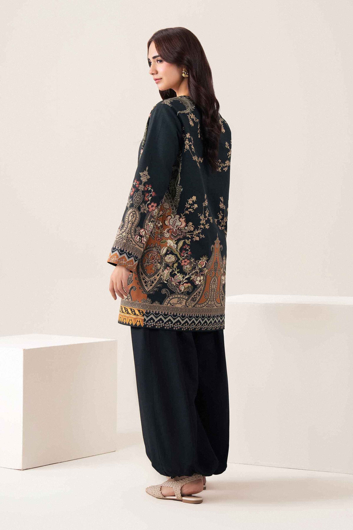 Nishat UK - Blue Printed Khaddar 1 Piece ready to wear jacket
