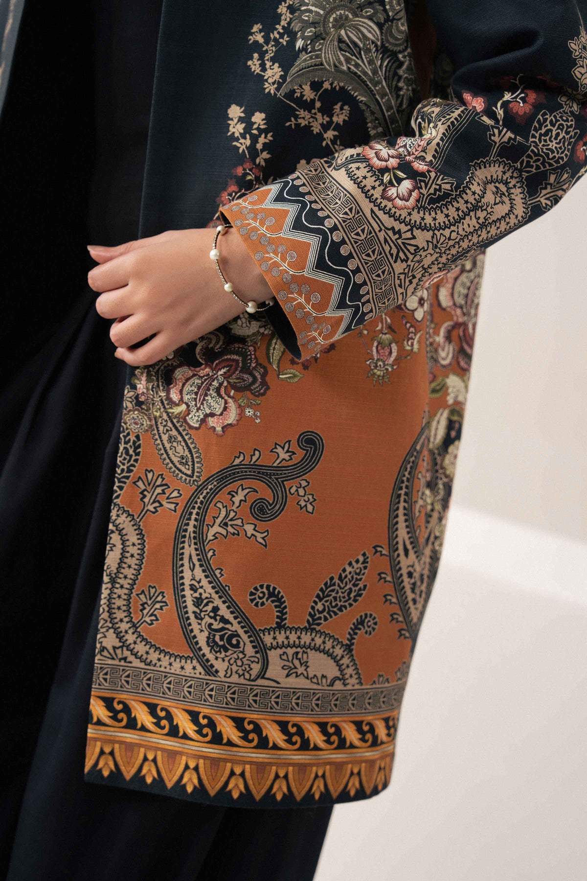 Nishat UK - Blue Printed Khaddar 1 Piece ready to wear jacket