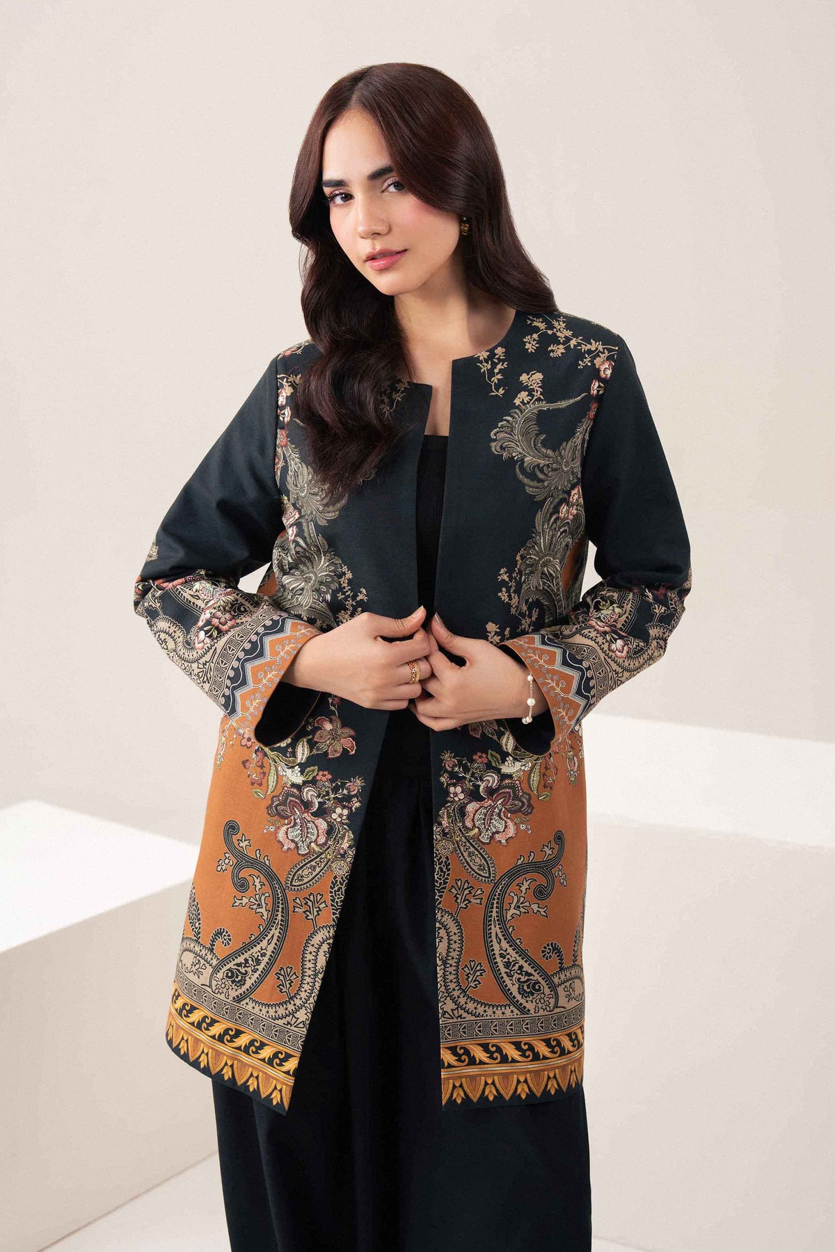 Nishat UK - Blue Printed Khaddar 1 Piece ready to wear jacket
