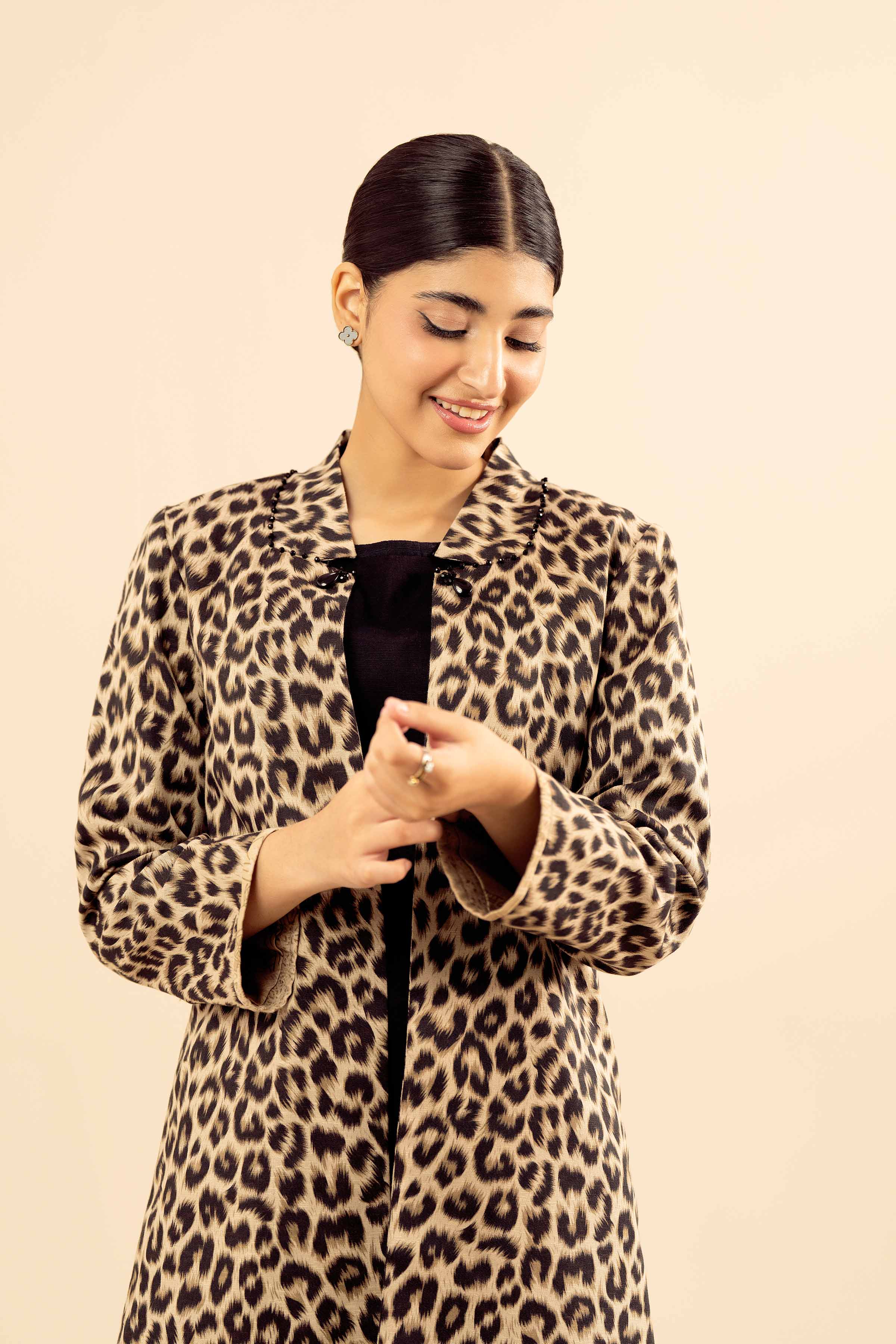 NishatUK - Brown Printed Karandi 1-piece ready to wear Jacket