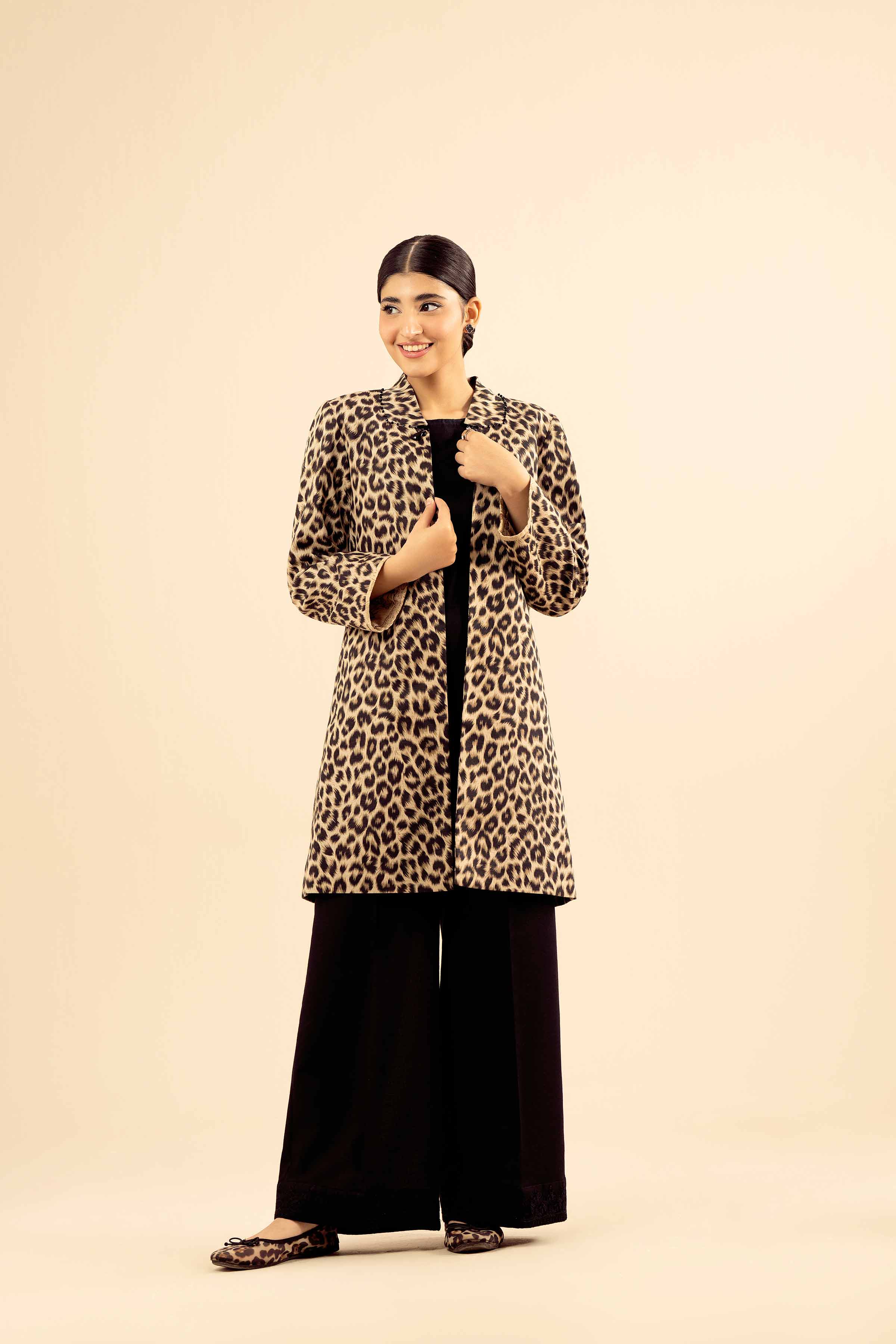 NishatUK - Brown Printed Karandi 1-piece ready to wear Jacket