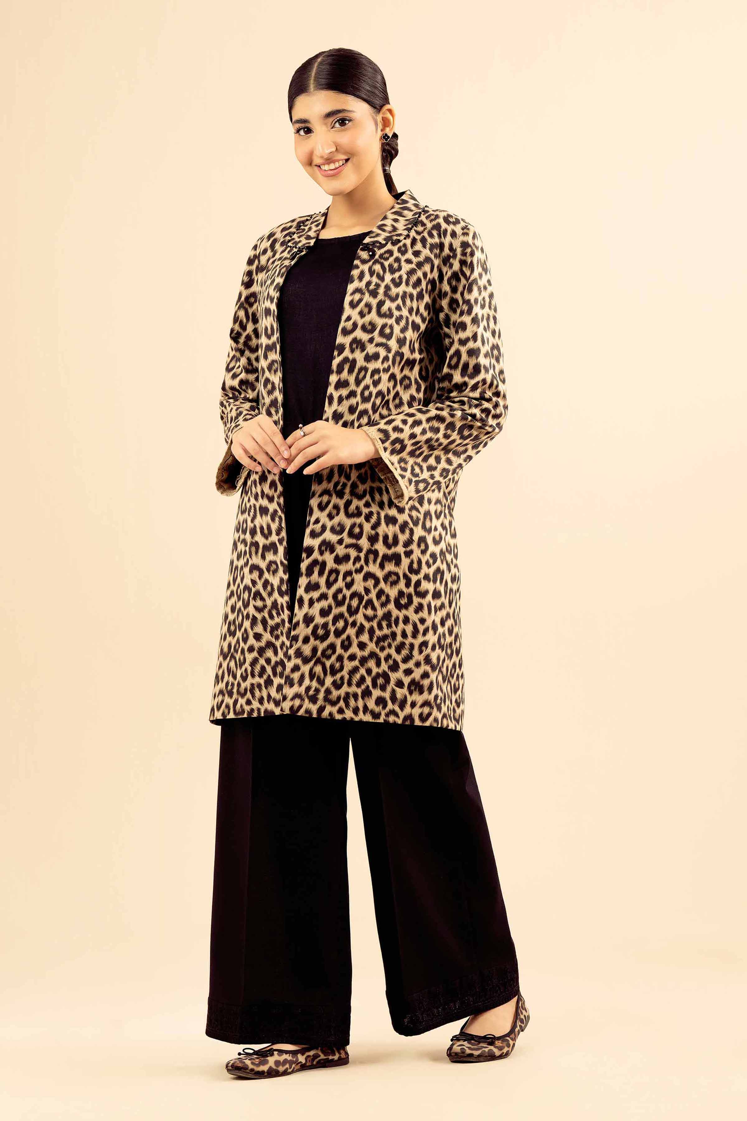 NishatUK - Brown Printed Karandi 1-piece ready to wear Jacket