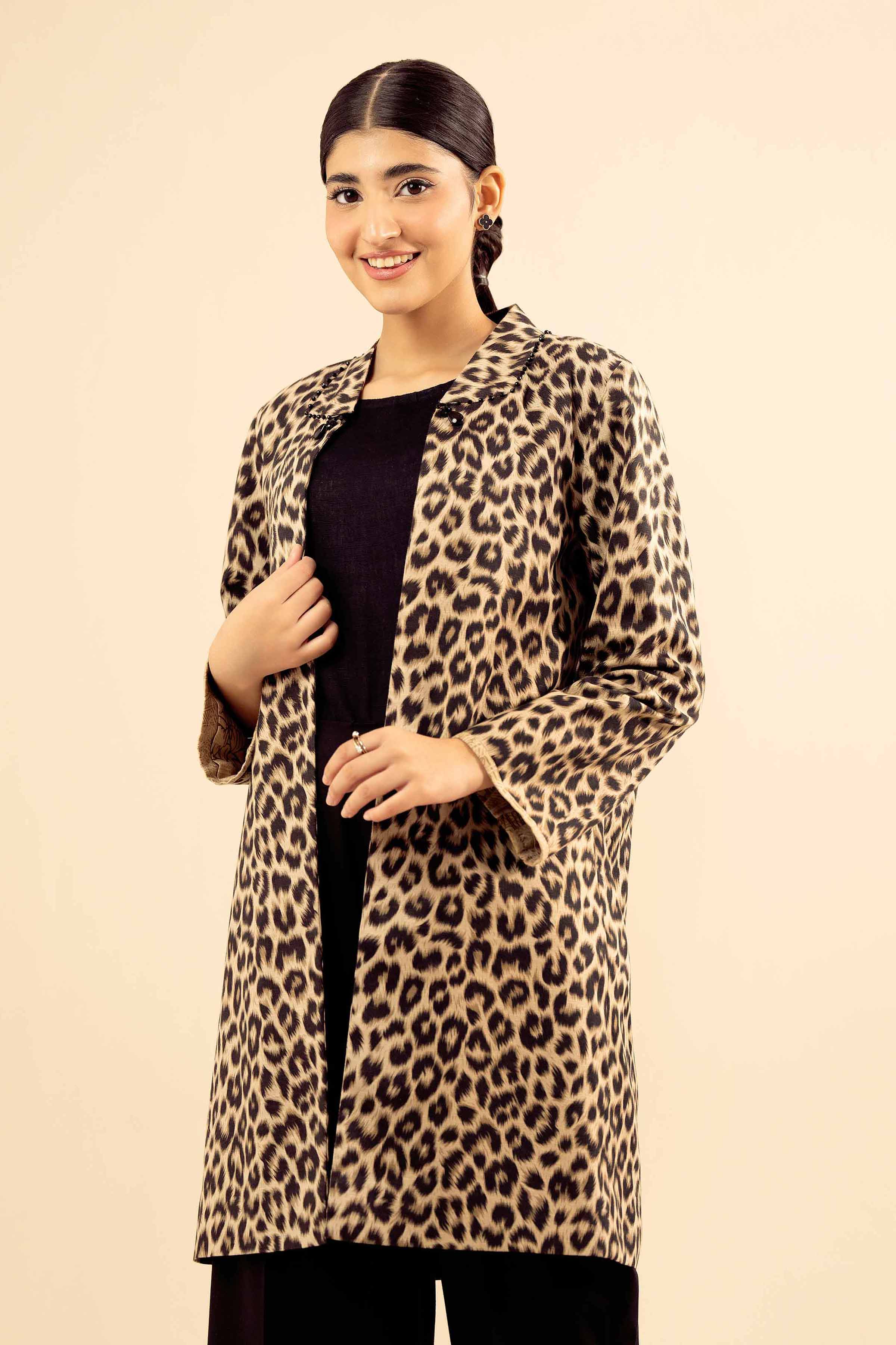 NishatUK - Brown Printed Karandi 1-piece ready to wear Jacket
