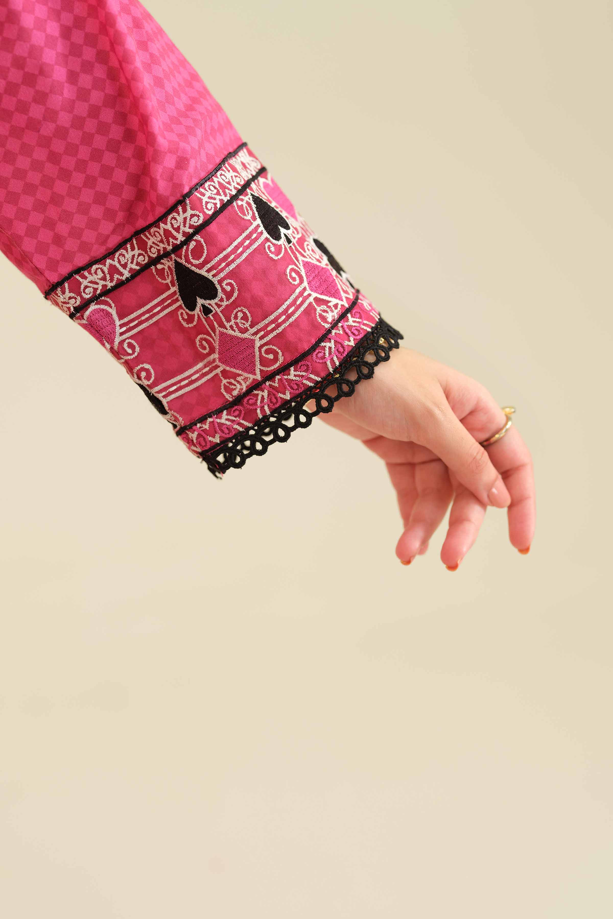 NishatUK - Pink Embroidered  Cambric 2-piece ready to wear Dress