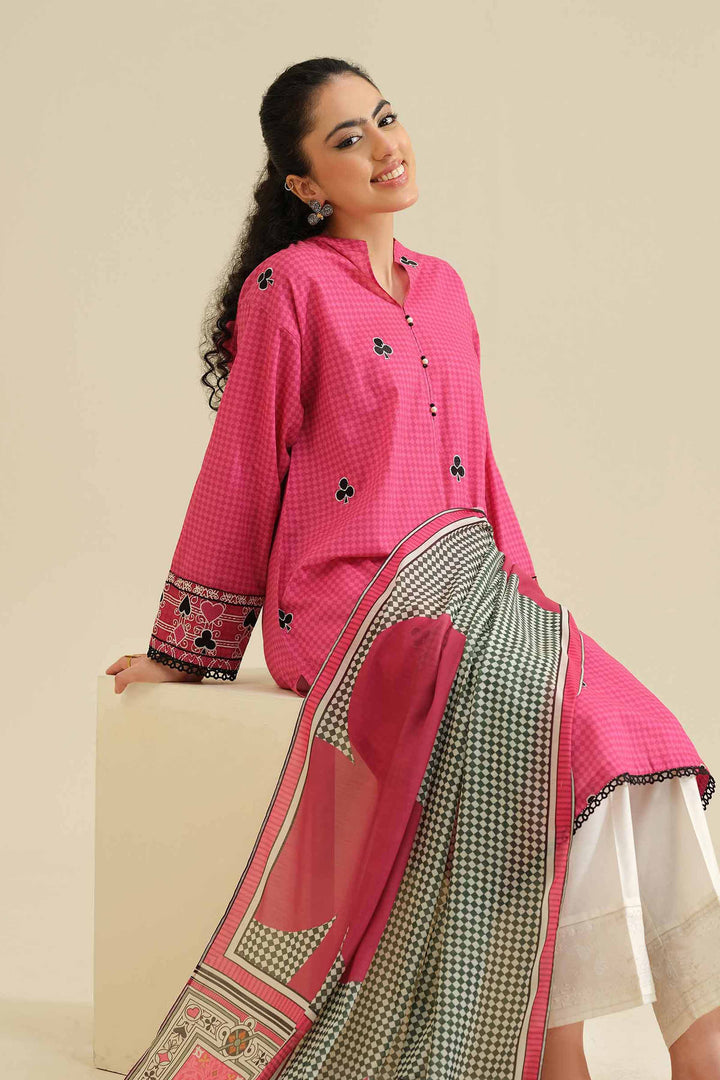 NishatUK - Pink Embroidered  Cambric 2-piece ready to wear Dress