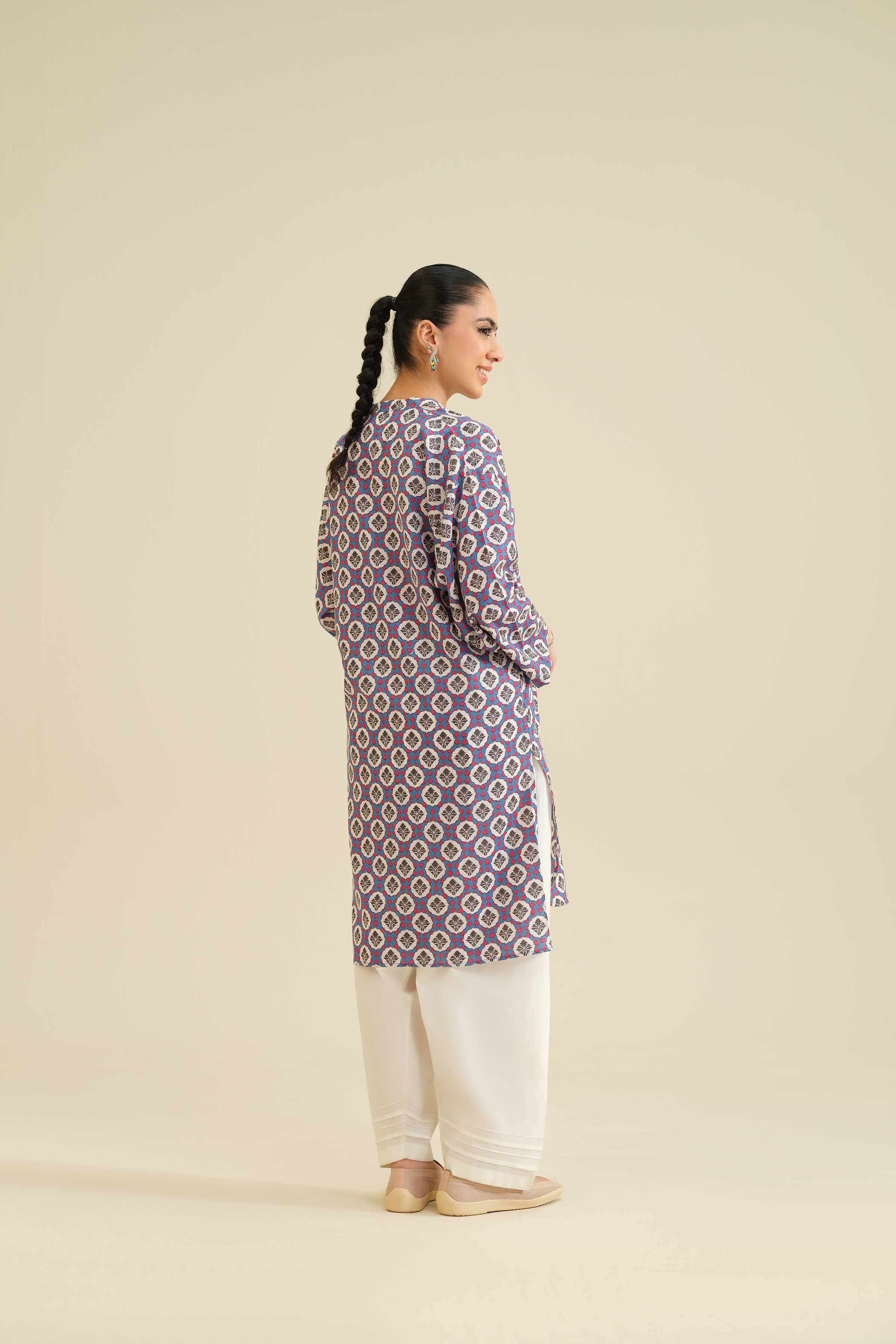 NishatUK - Blue Printed Karandi 1-piece ready to wear Shirt