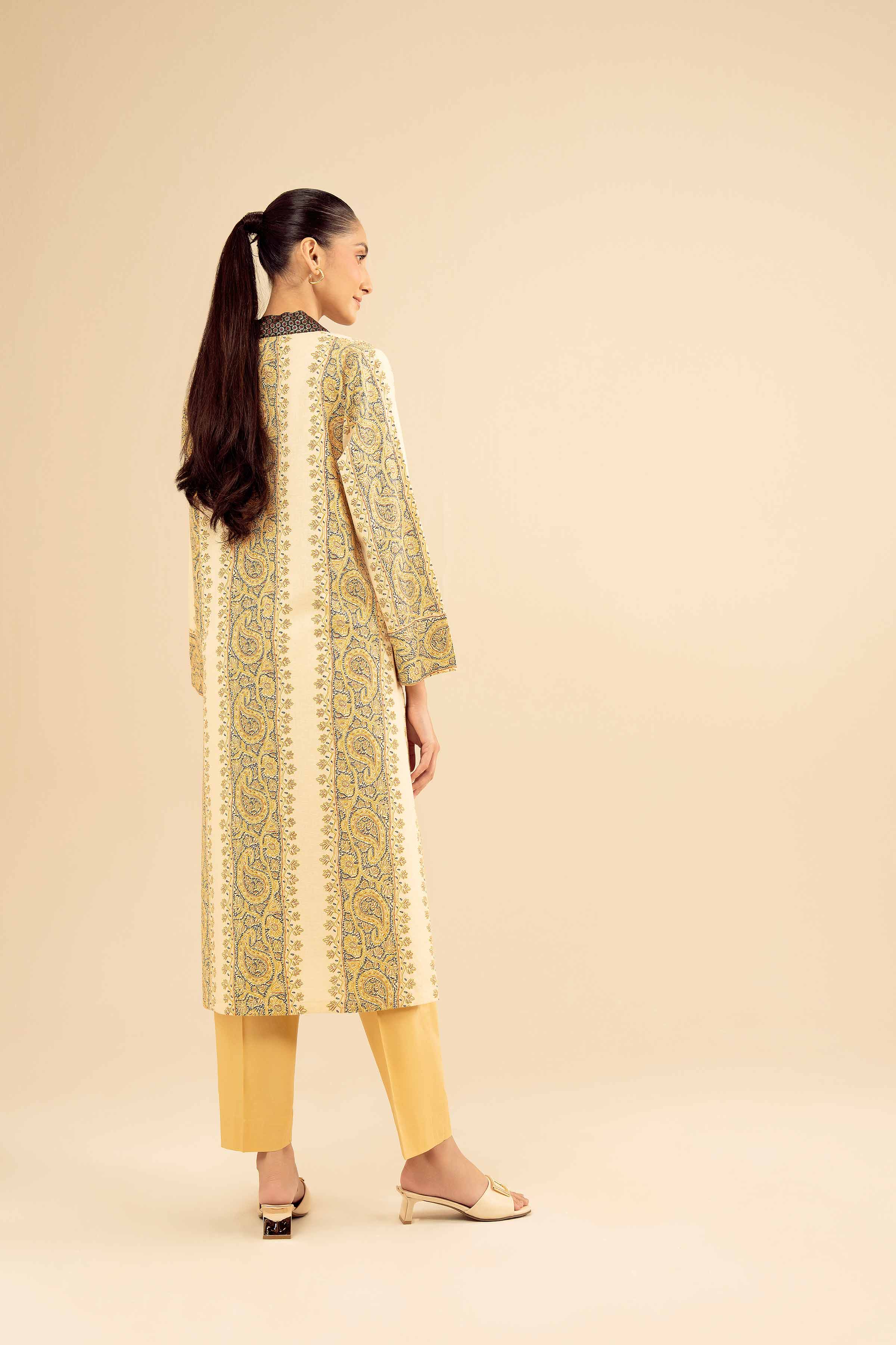 NishatUK - Beige Embroidered Karandi 1-piece ready to wear Shirt
