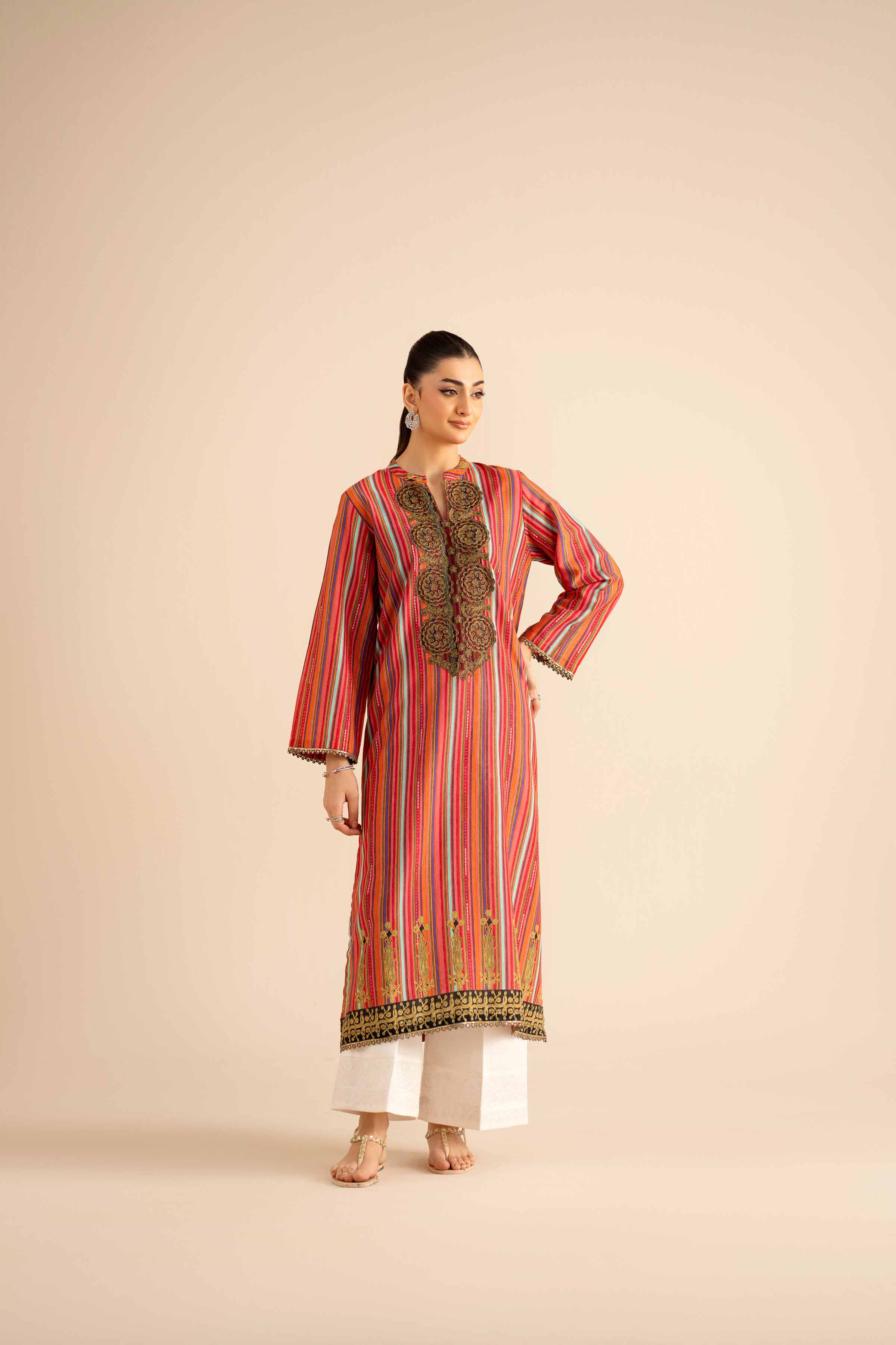 NishatUK - Multi Embroidered Karandi 1-piece ready to wear Shirt