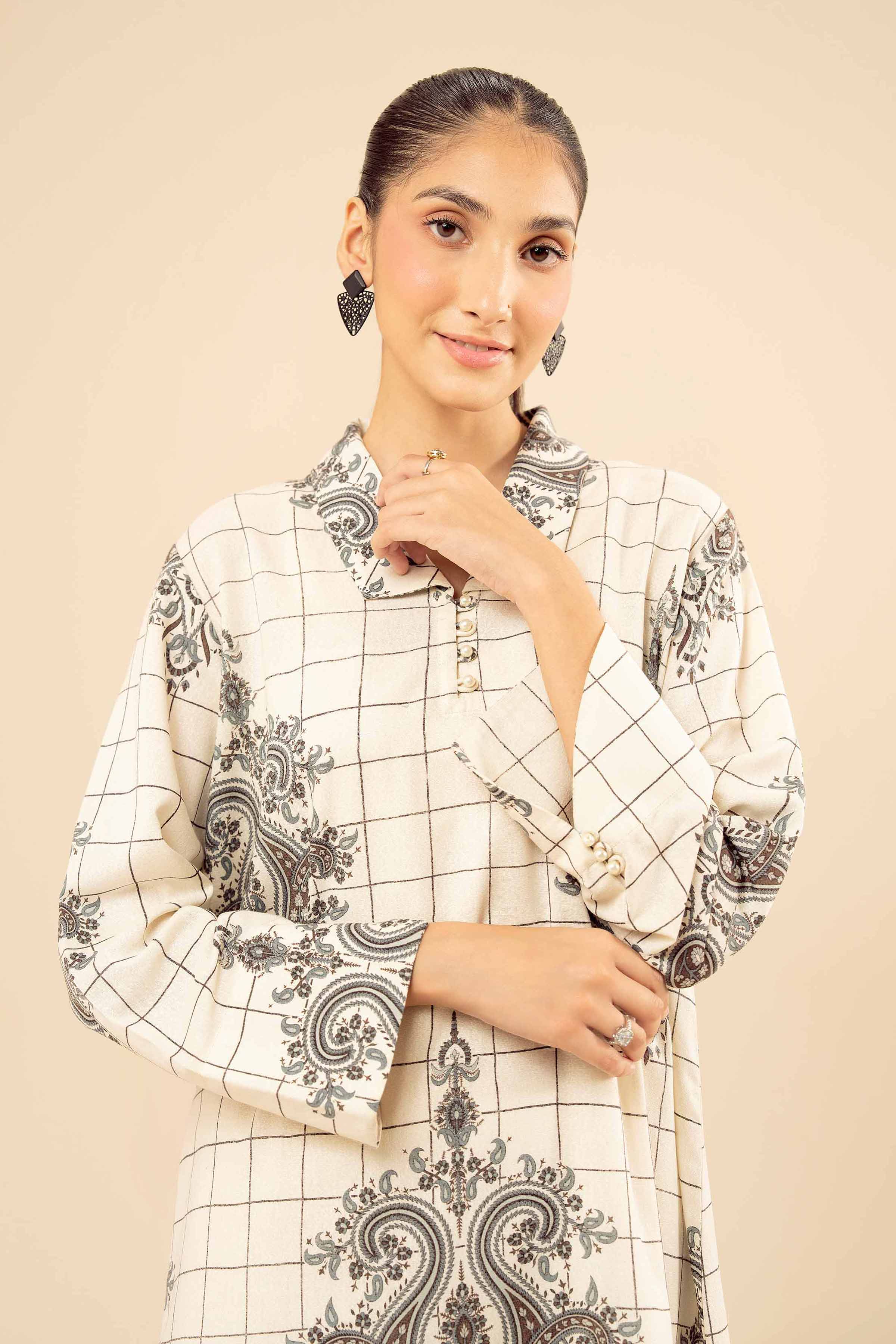 NishatUK - Off White Solids Karandi 1-piece ready to wear Shirt