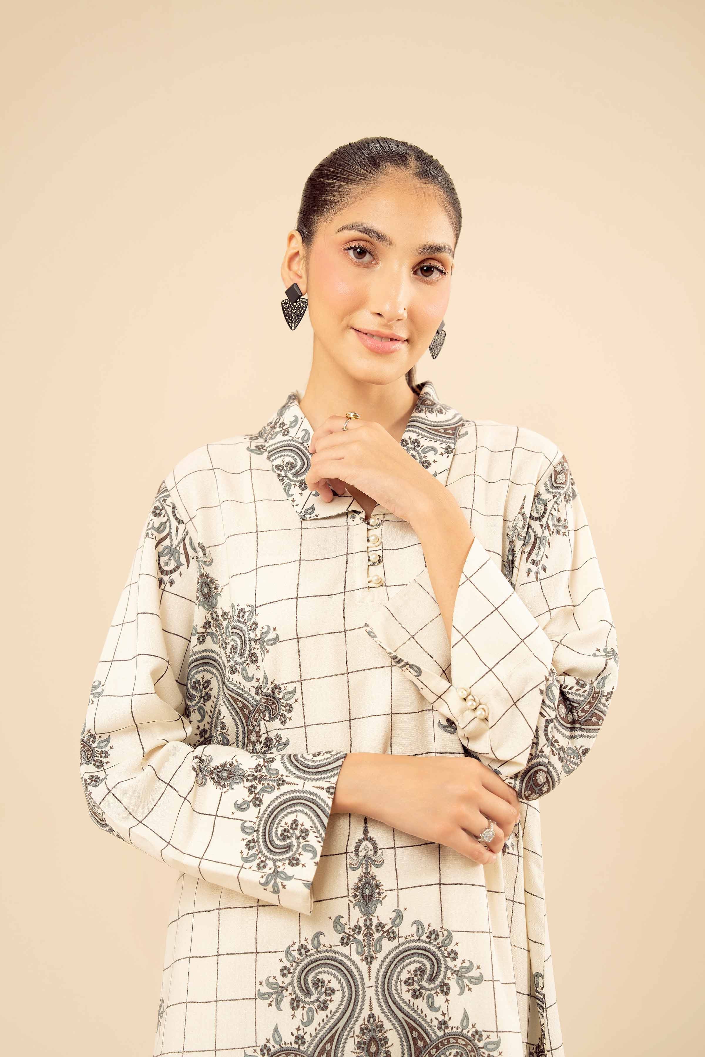 NishatUK - Off White Solids Karandi 1-piece ready to wear Shirt