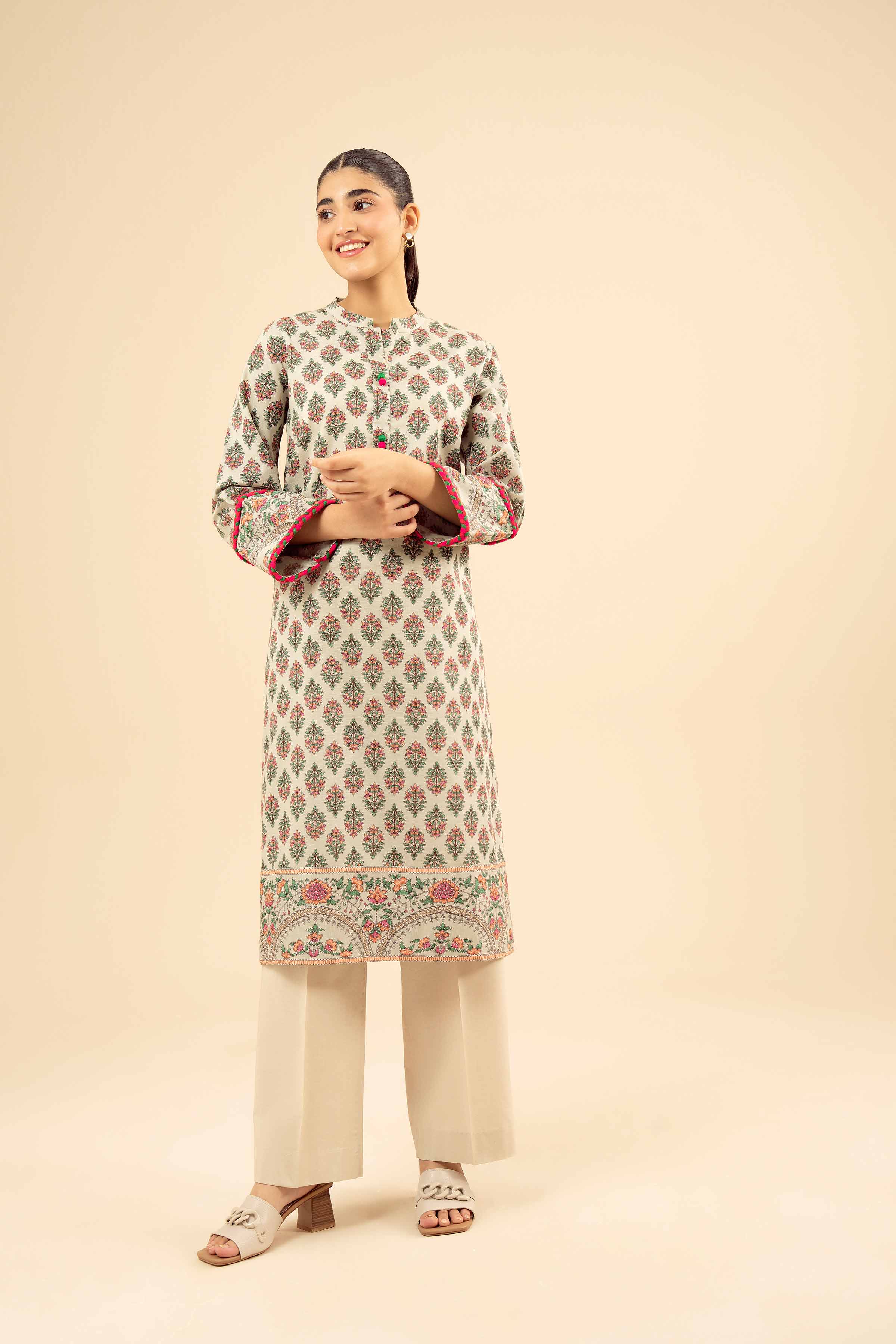 NishatUK - Mint Printed Karandi 1-piece ready to wear Shirt