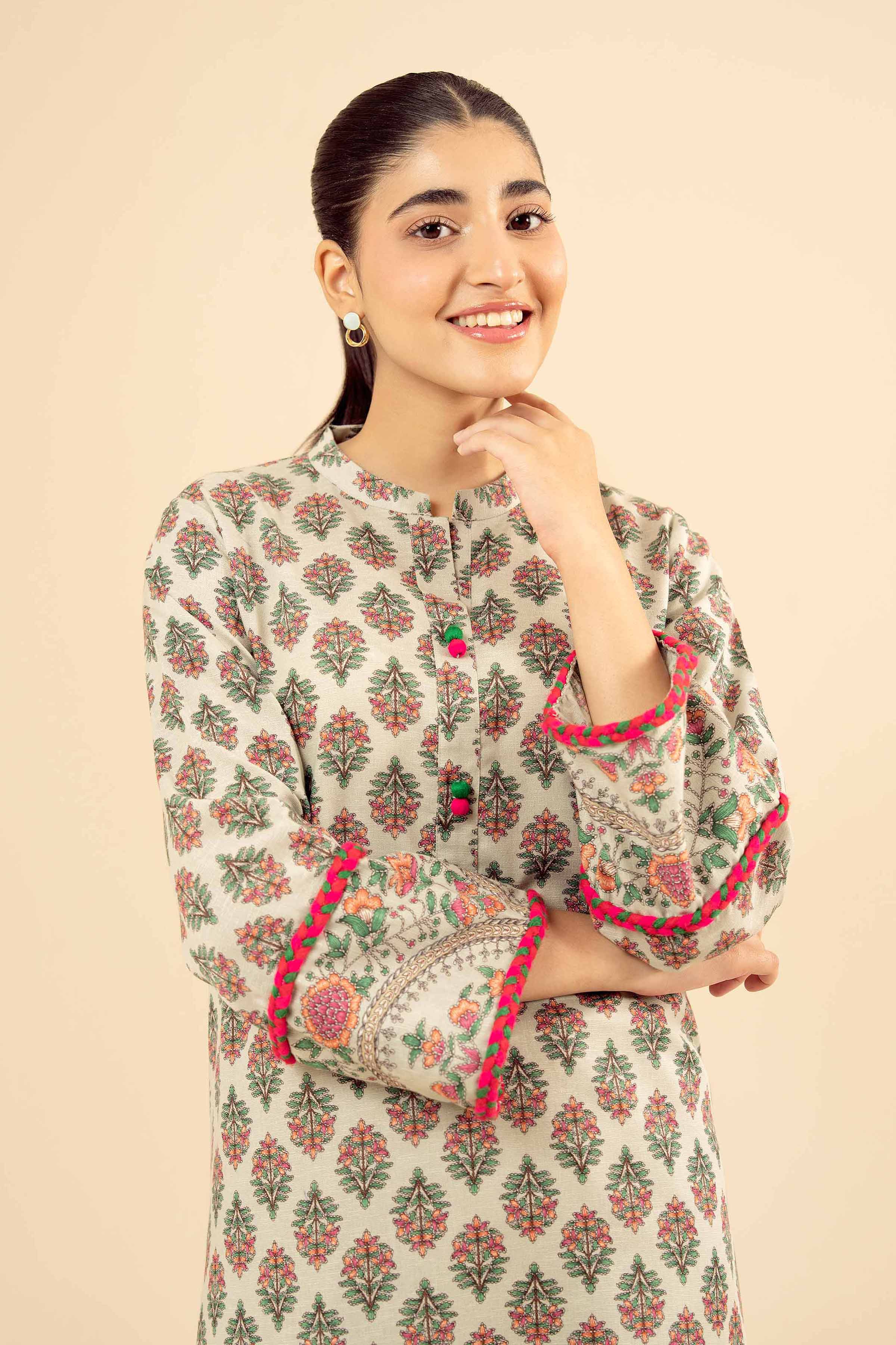 NishatUK - Mint Printed Karandi 1-piece ready to wear Shirt