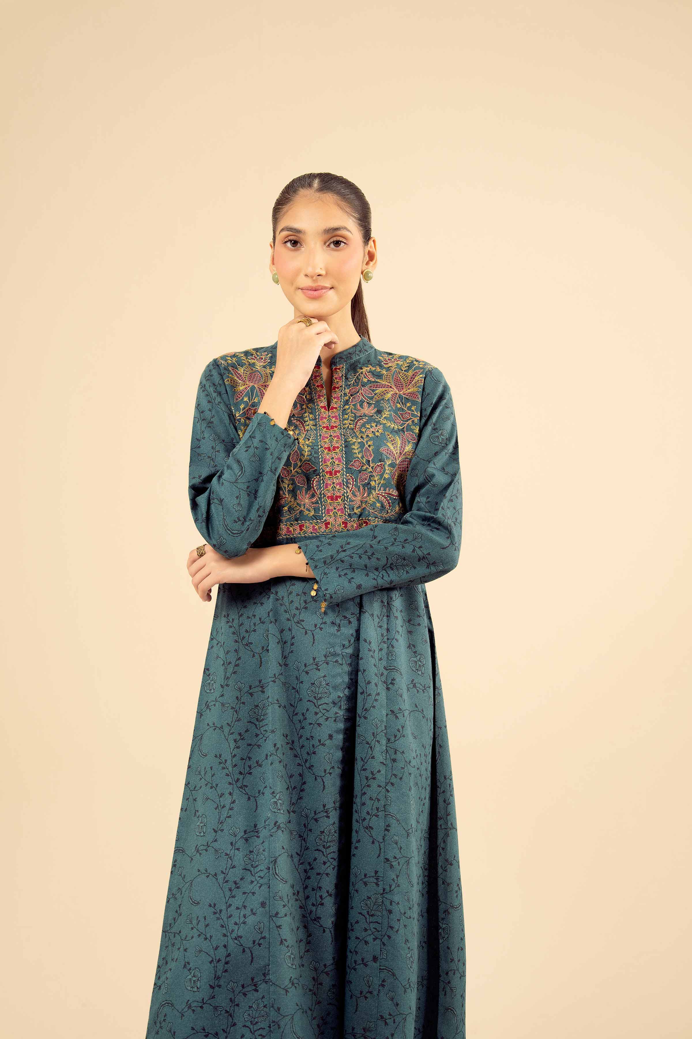 NishatUK - Green Embroidered Karandi 1-piece ready to wear Shirt