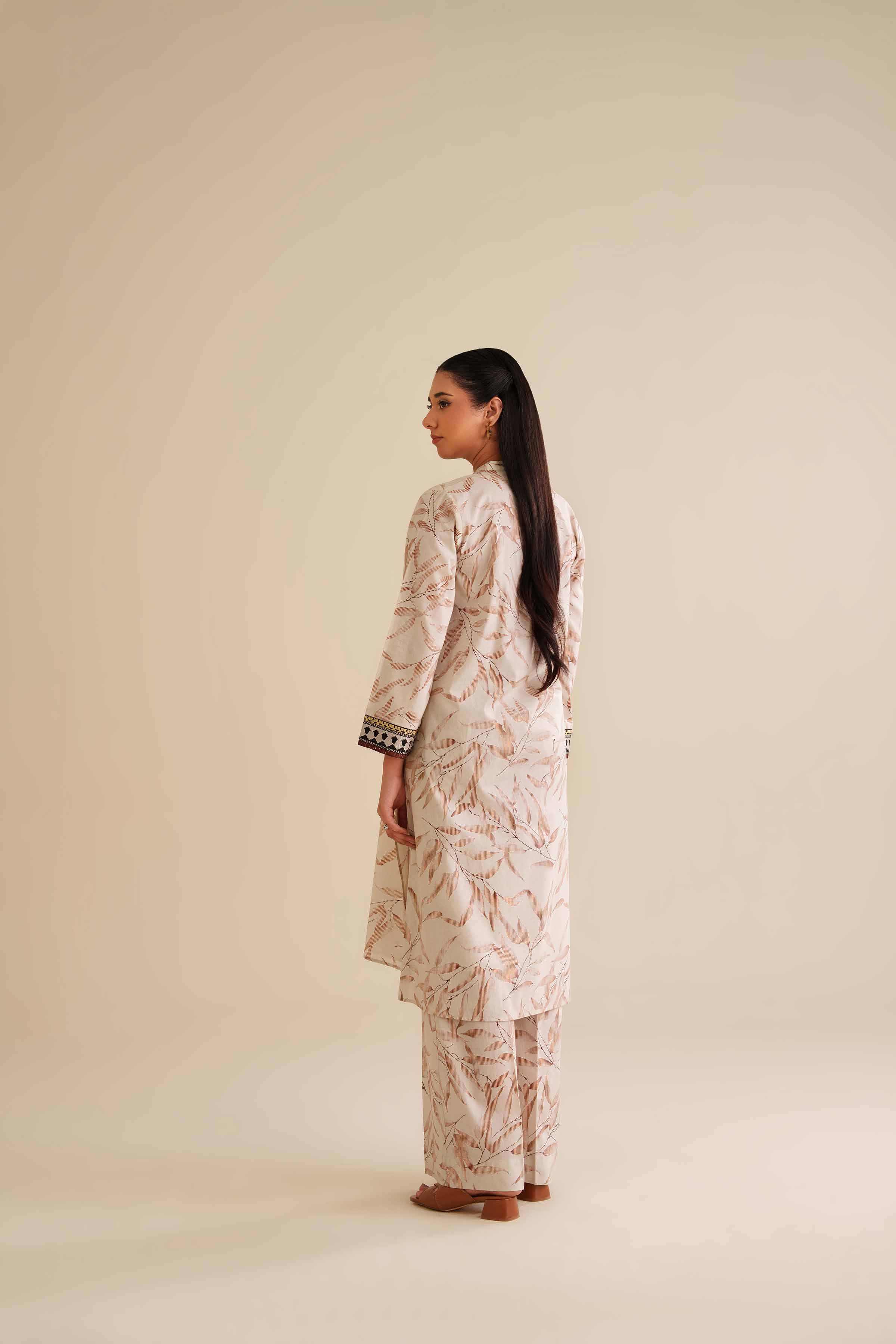 NishatUK - Off White Embroidered Cambric 2-piece ready to wear Dress