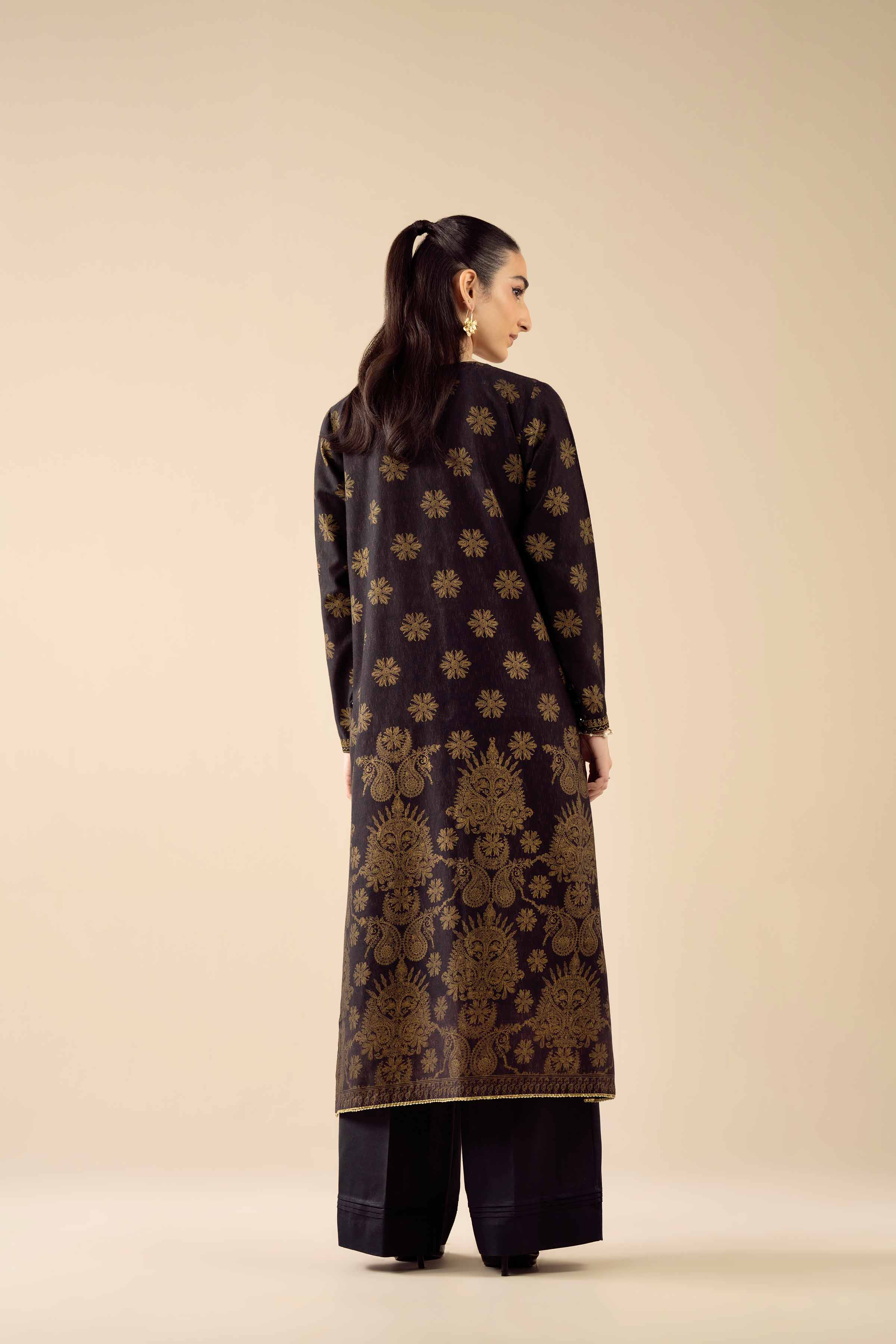 NishatUK - Black Embroidered Karandi 1-piece ready to wear Shirt