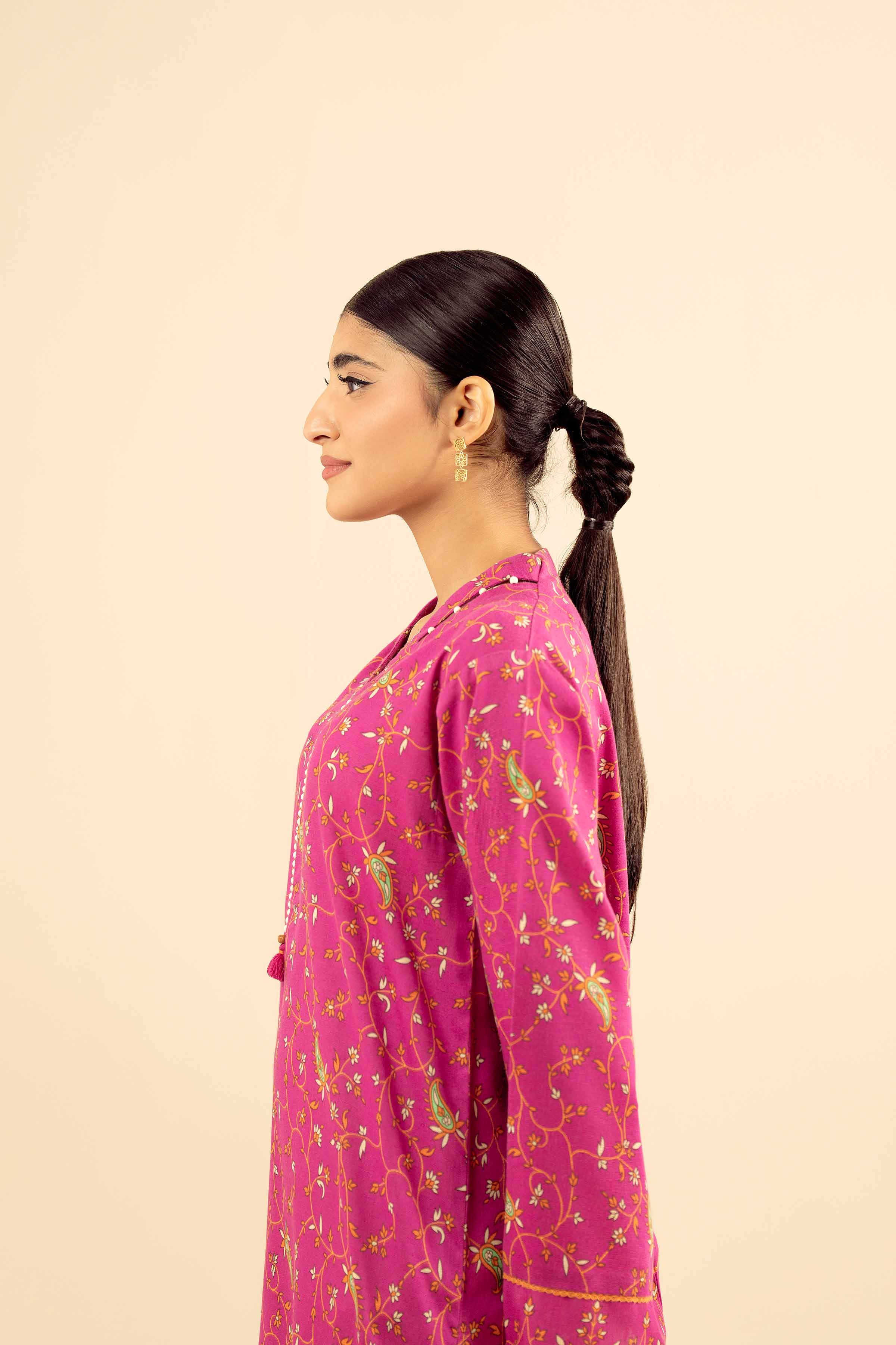NishatUK - Pink Printed Karandi 1-piece ready to wear Kurta