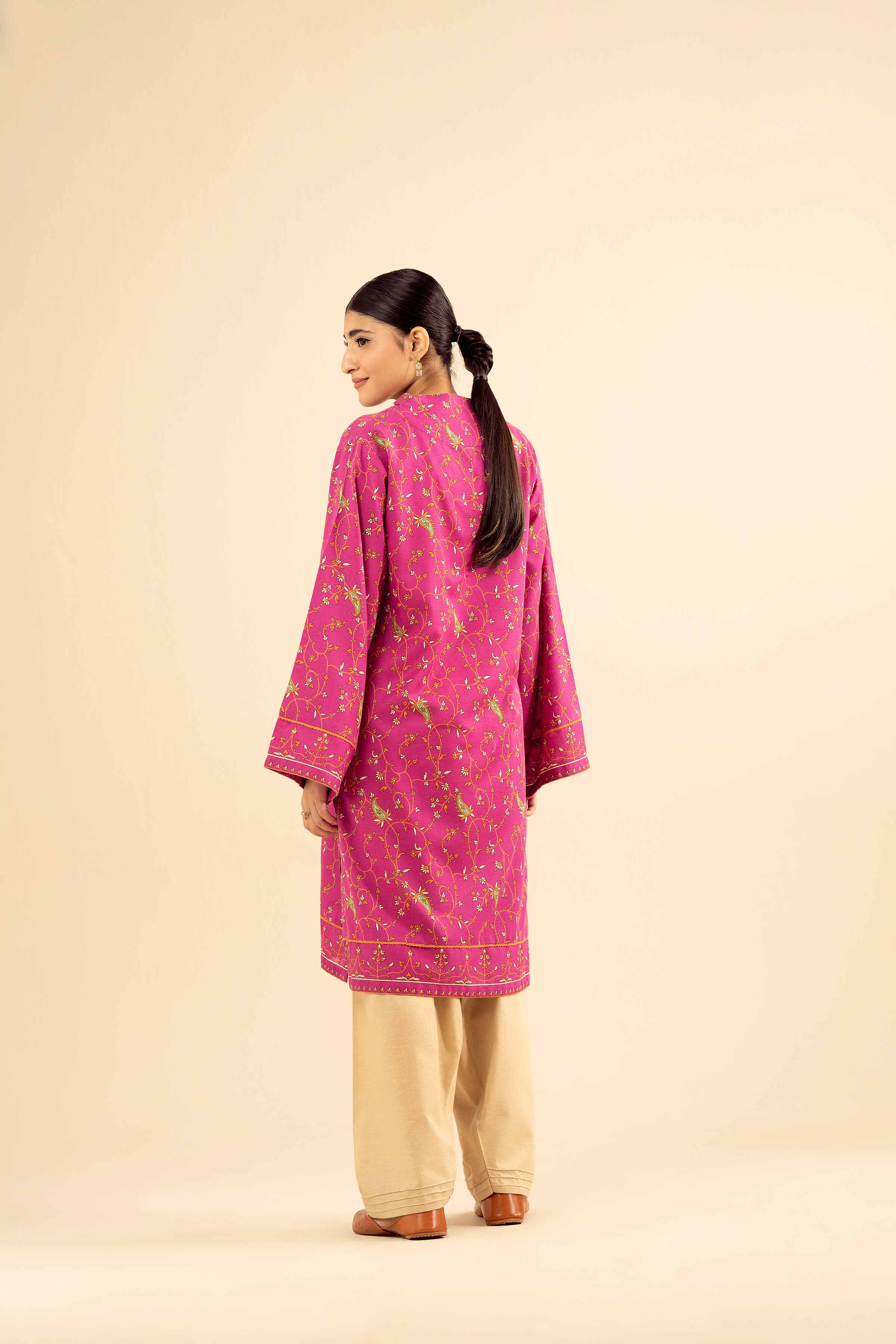 NishatUK - Pink Printed Karandi 1-piece ready to wear Kurta